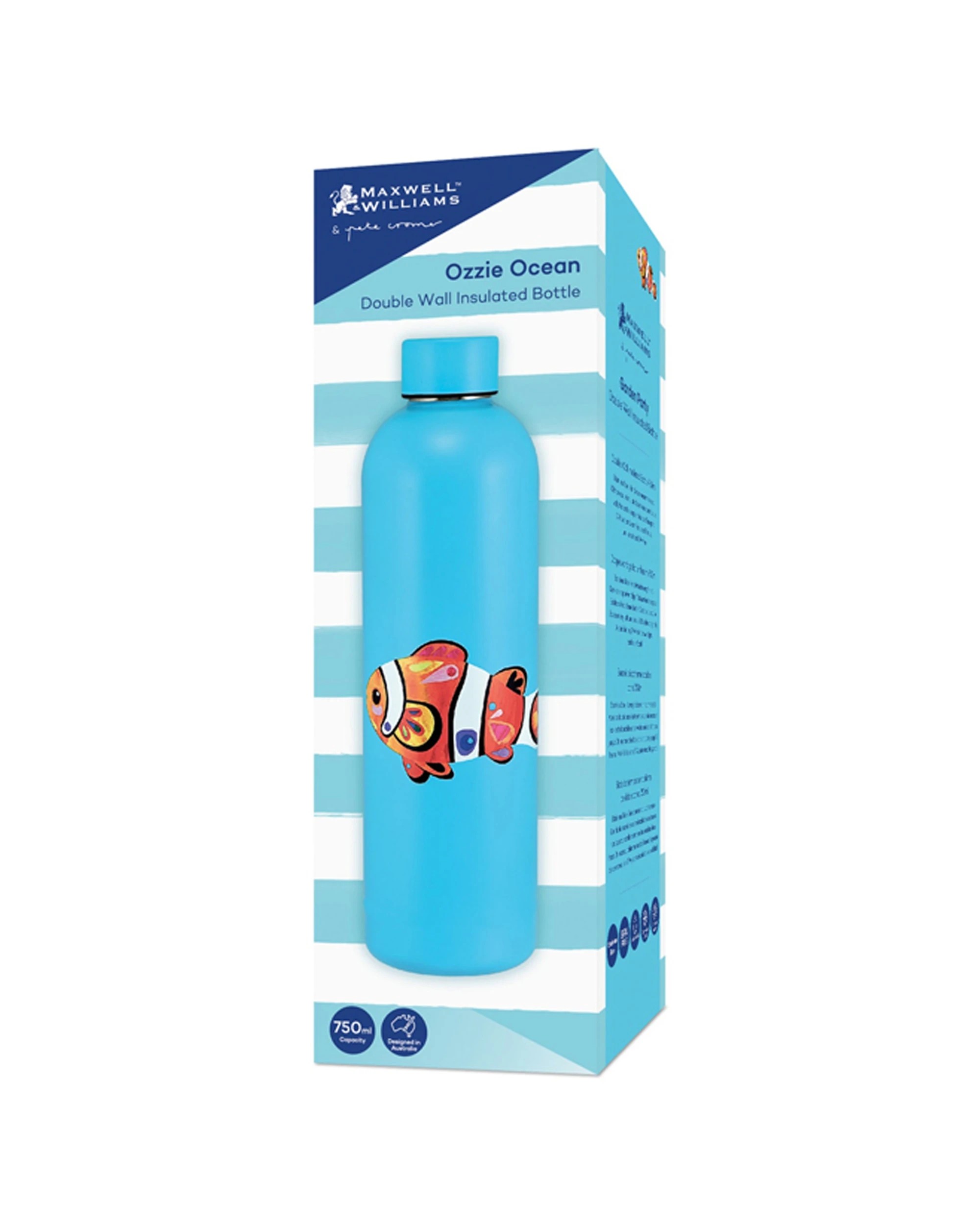 9 Maxwell & Williams Pete Cromer Ozzie Ocean Reusable Insulated Bottle 750ml
 - Blue, 9 of 9