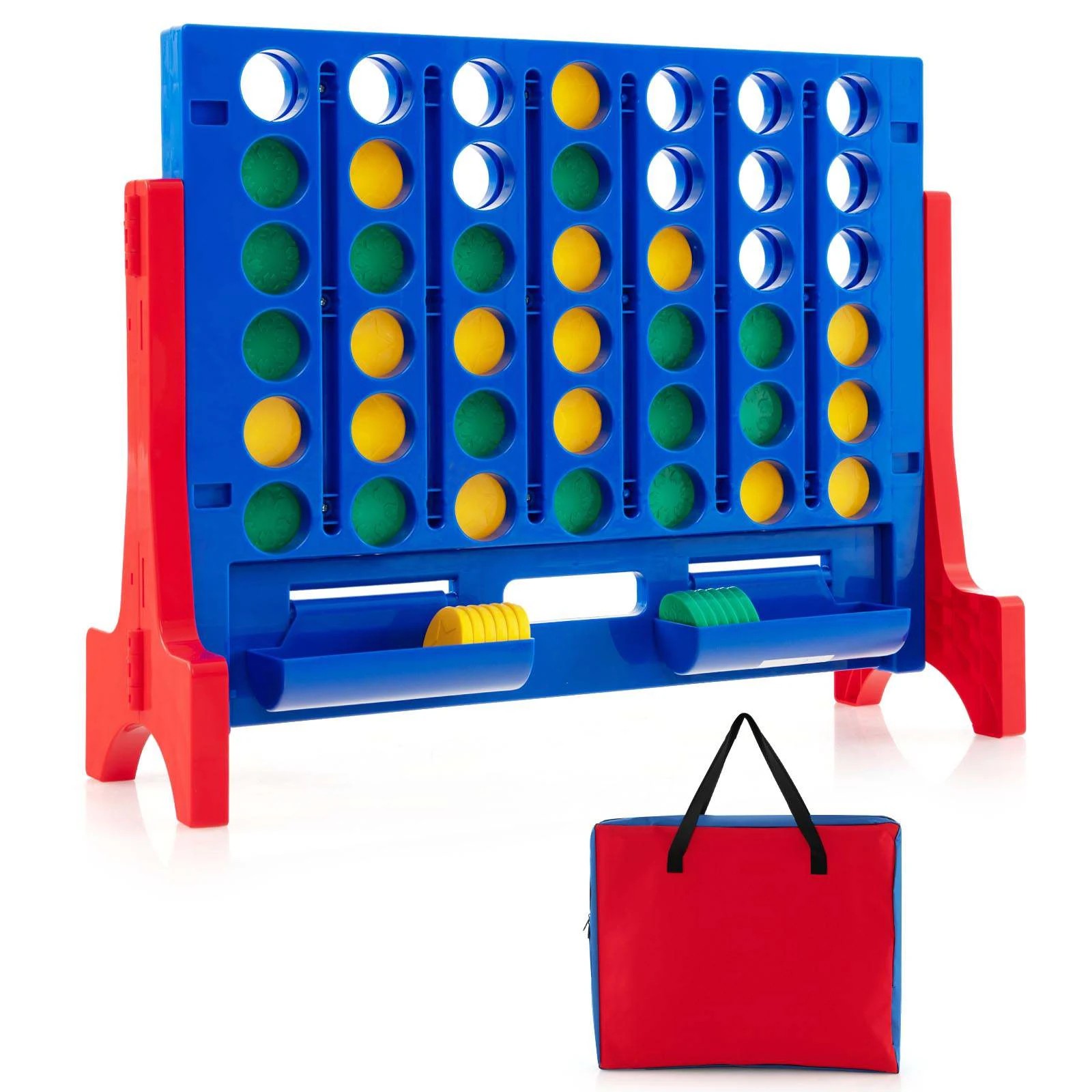 1 Costway Wall Mounted Tabletop Giant 4 In A Row Jumbo Connect Game - Blue, 1 of 1