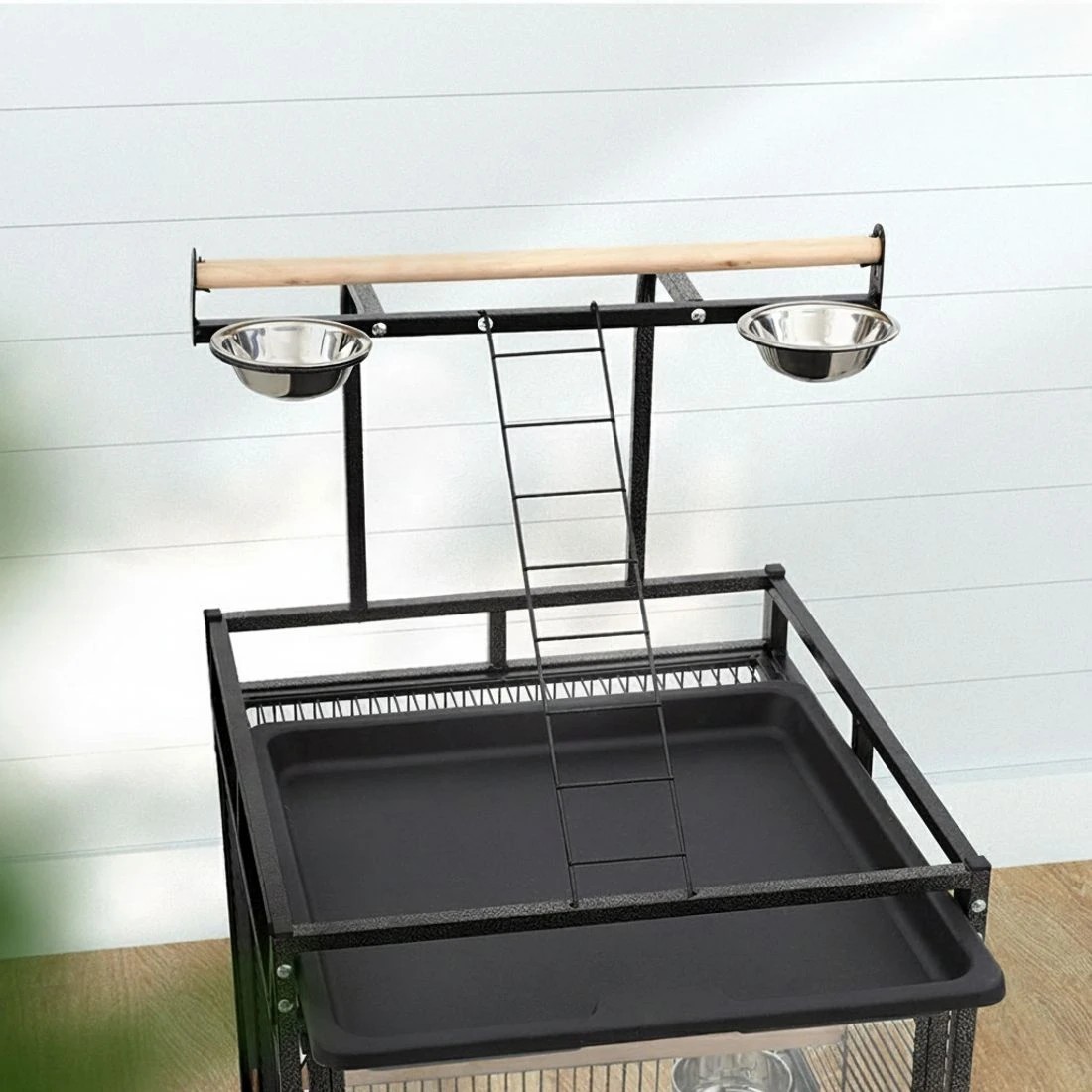 5 i.Pet Bird Cage Large Cages 155cm Parrot Aviary Stand-Alone Budgie Wheels Castor - Black, 5 of 6