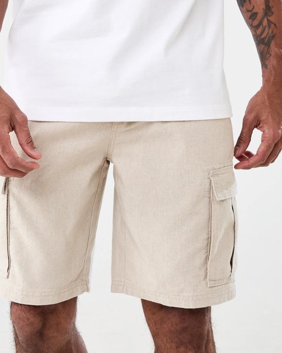 Cotton Linen Cargo Shorts