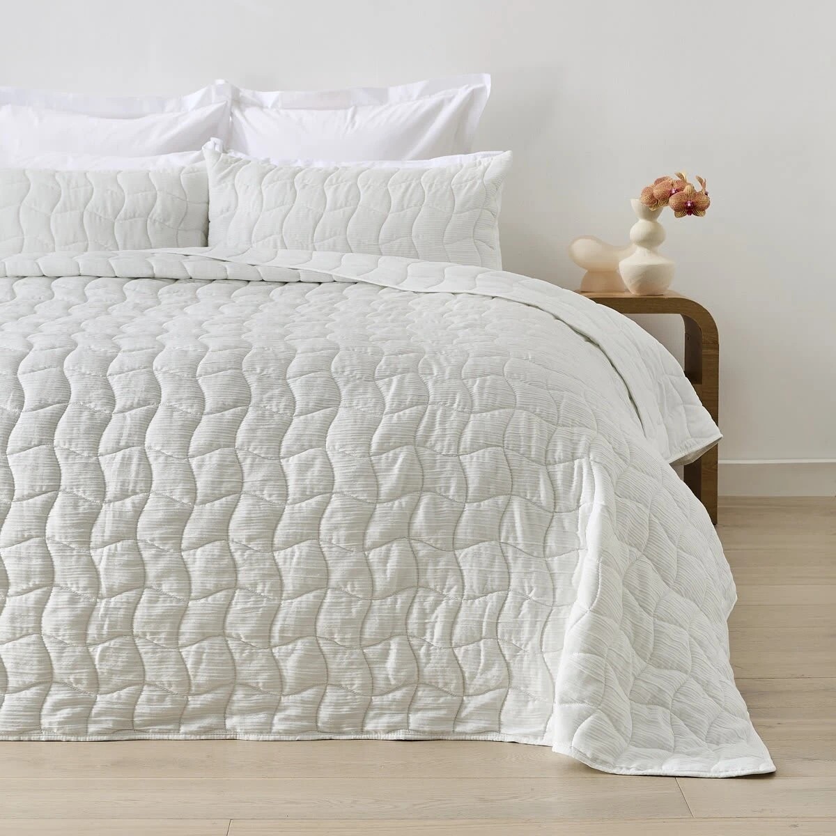 1 Ella Coverlet Set - Queen/King Bed, White, 1 of 6