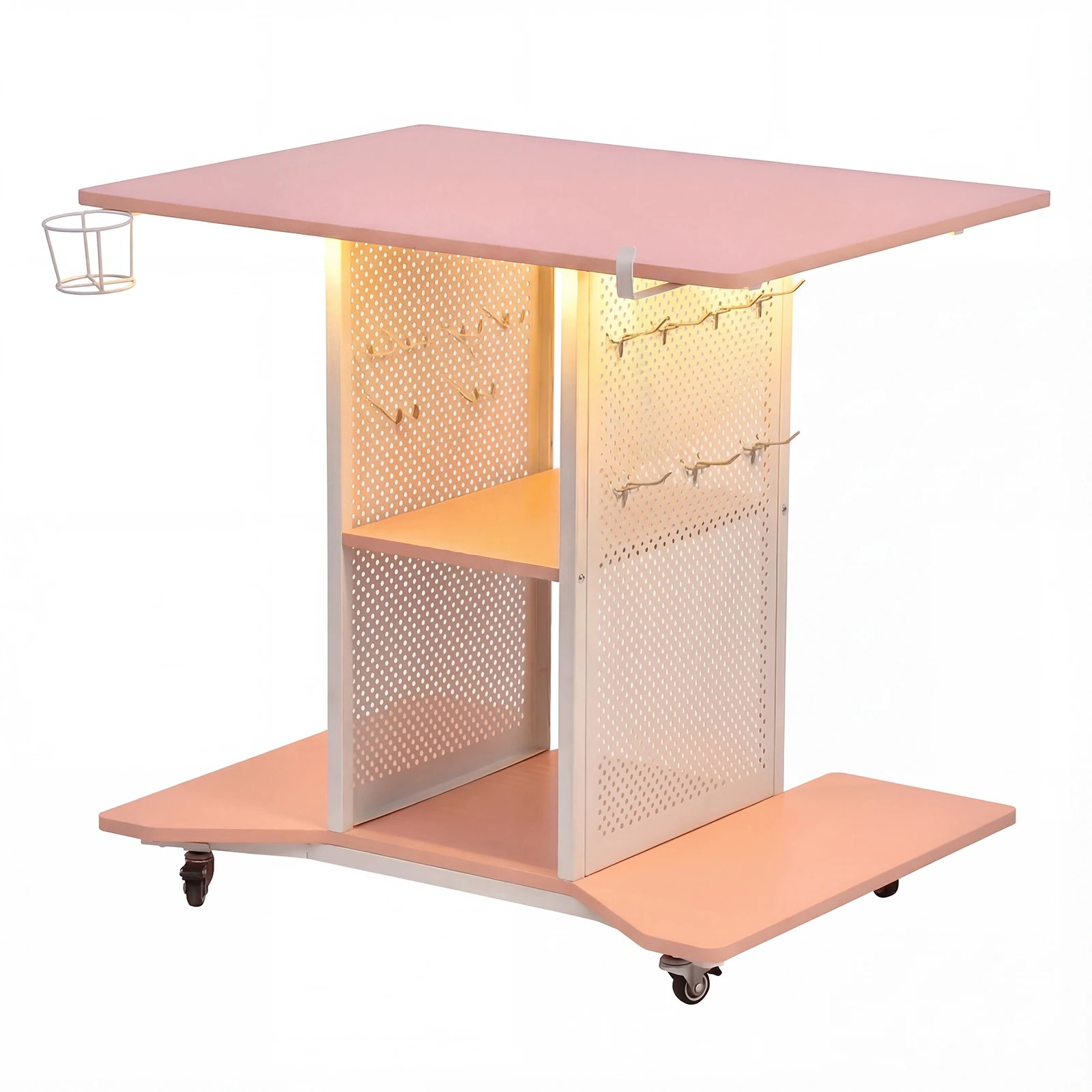 1 Advwin Movable Gaming Desk with LED Lights & Power Outlet, 1 of 8