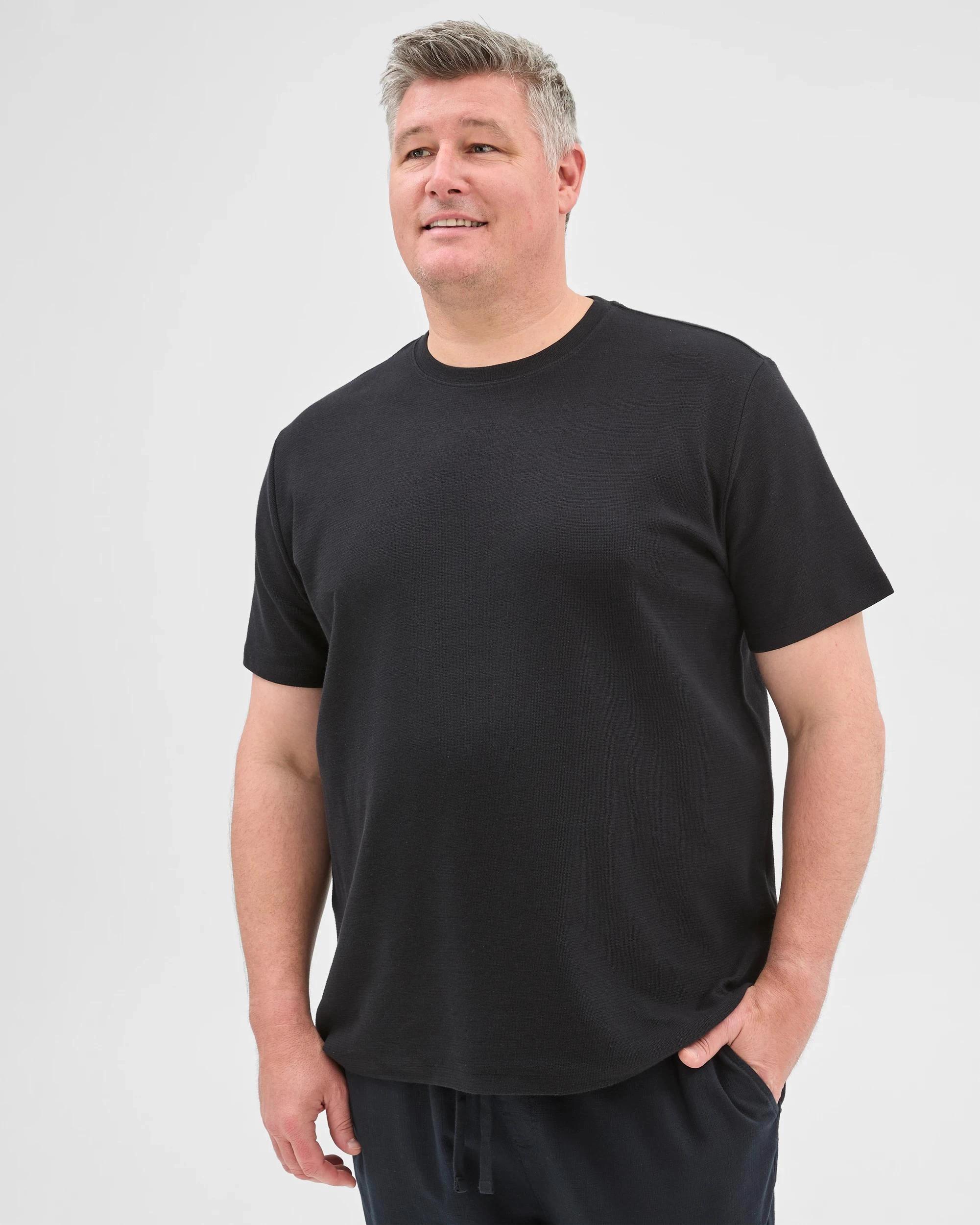 2 Target Plus Size Australian Cotton Blend Textured T-Shirt BLACK, 2 of 6