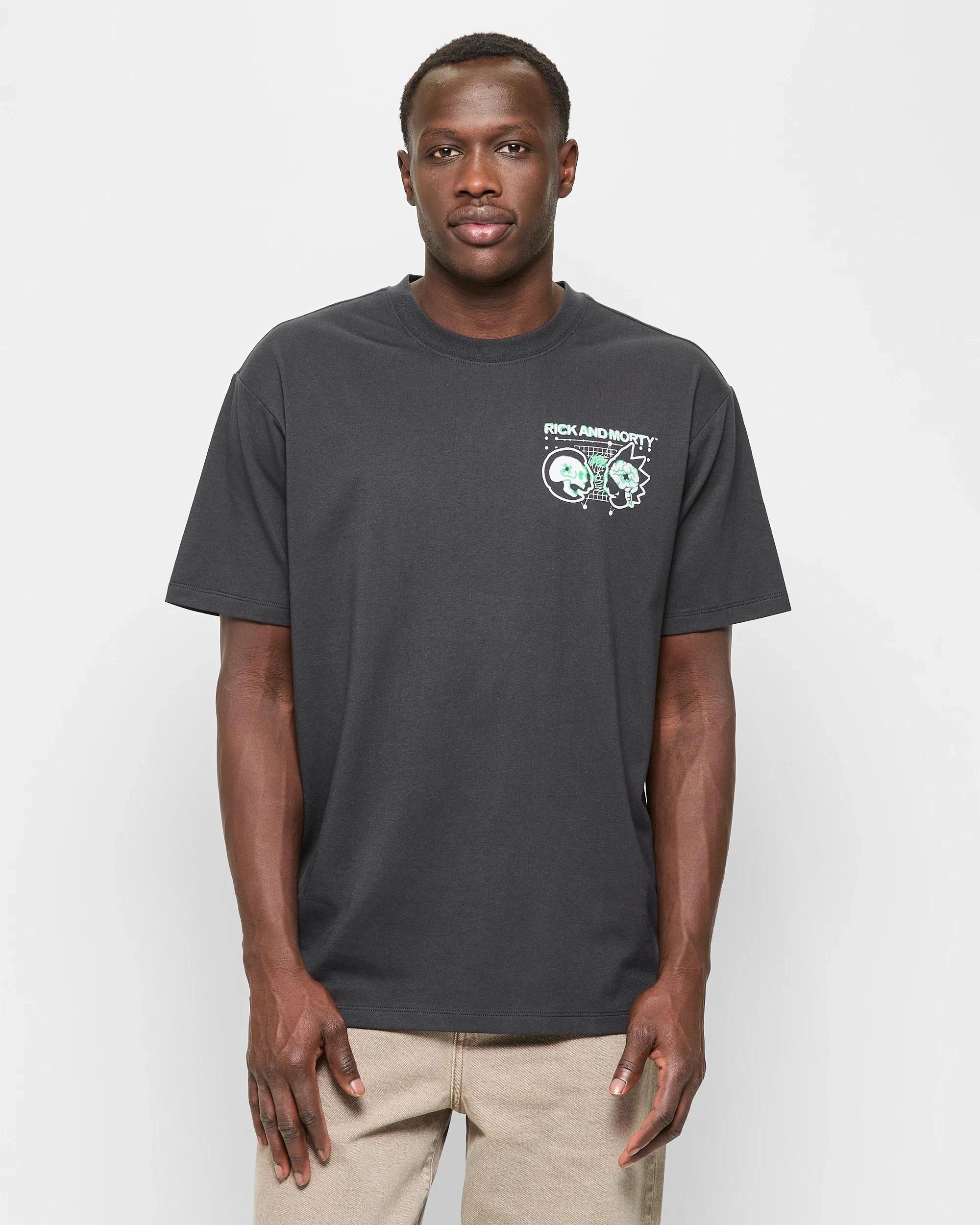 1 Licensed Australian Cotton Rick and Morty Print T-Shirt BLACK, 1 of 6