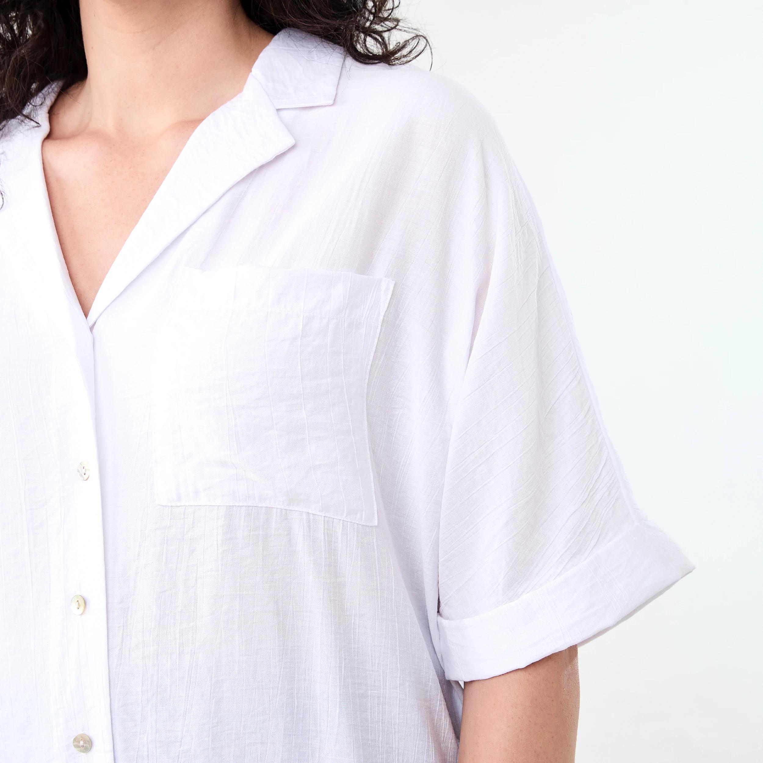 6 Short Sleeve Dolman Shirt WHITE, 6 of 7