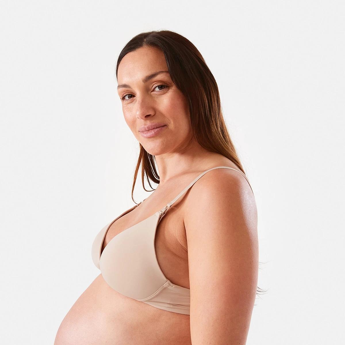 5 2 Pack Maternity Wirefree T-shirt Bra BLACK, SOFT SAND BEIGE, 5 of 8
