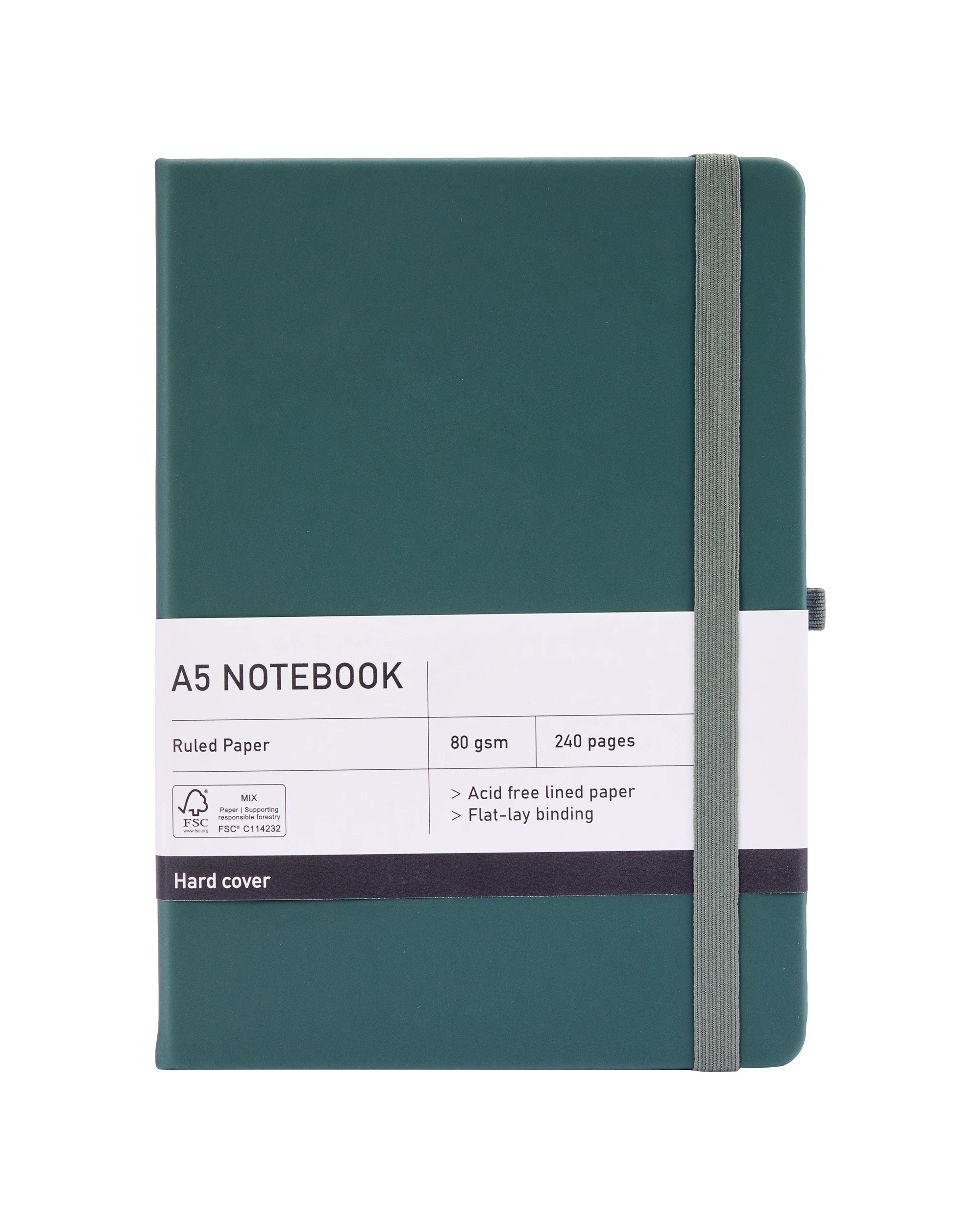 4 A5 Journal Sage Hard Cover 80gsm 240 Pages, 4 of 5