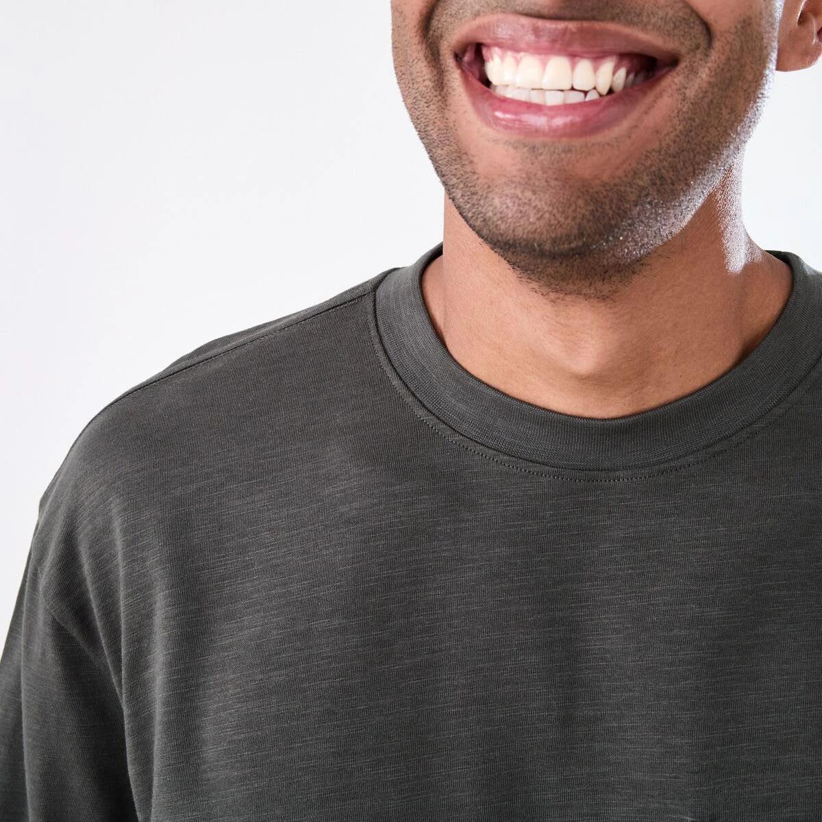 5 Long Sleeve Oversized Slub Pocket T-shirt VOLCANIC ROCK, 5 of 6