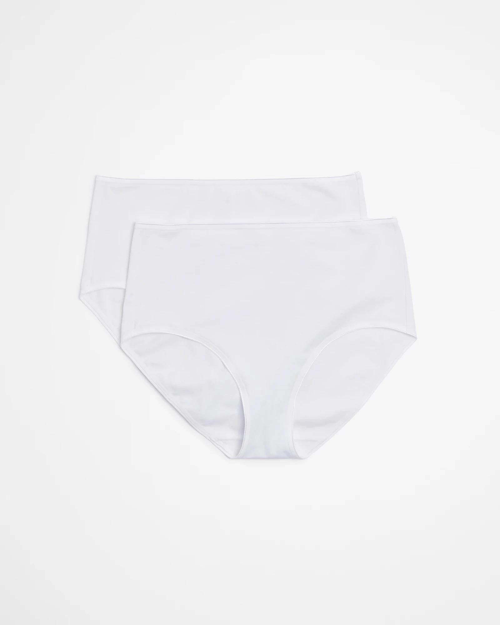 1 Target 2 Pack Everyday Cotton Full Briefs with Aloe WHITE, 1 of 4