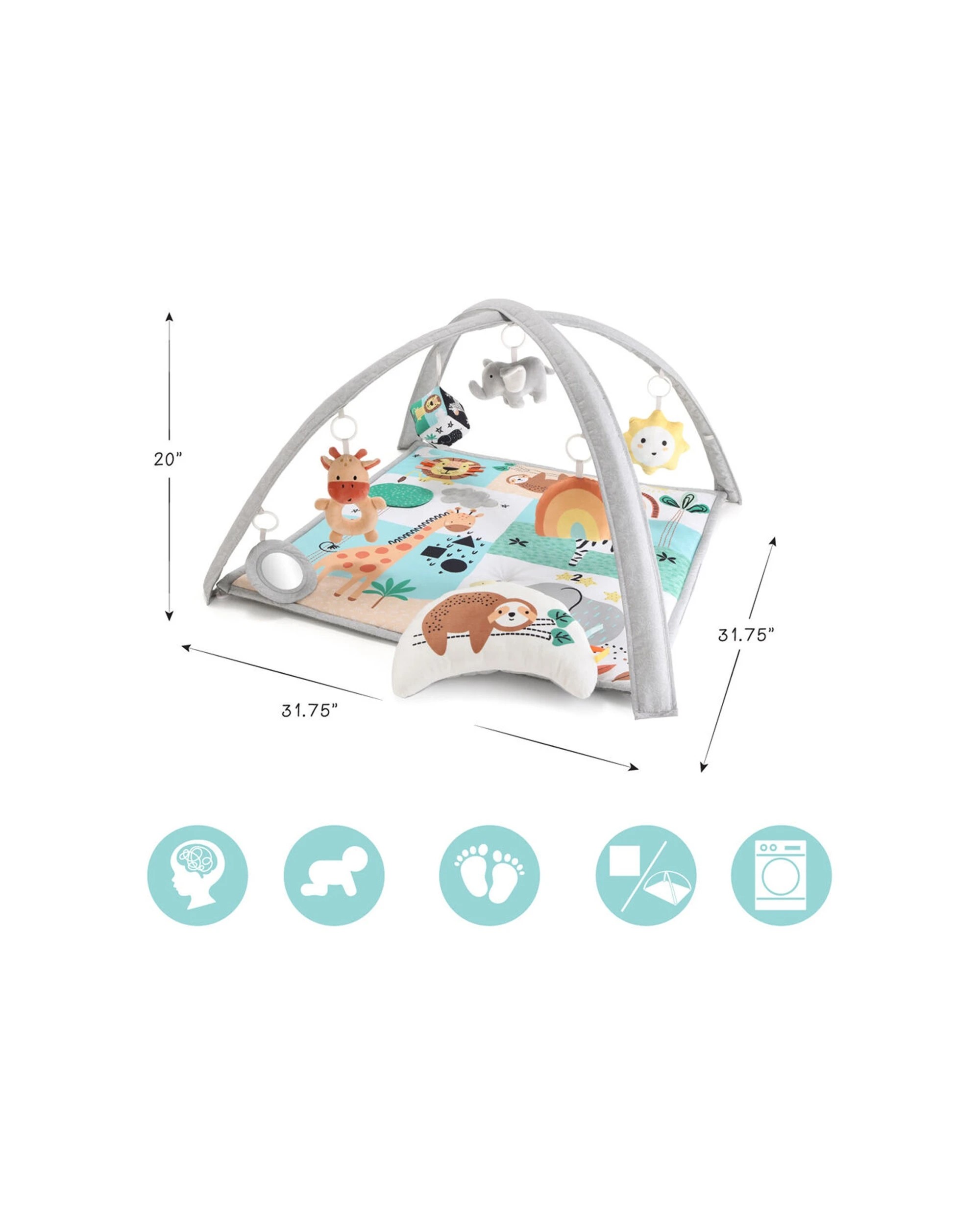 4 The Peanutshell Safari 123 7-in-1 Baby Activity Gym & Play Mat 0y+
 - Grey, 4 of 4