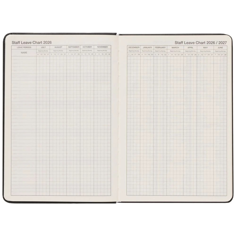5 J.Burrows A5 Week to View PU FY26/27 Diary Black, 5 of 6