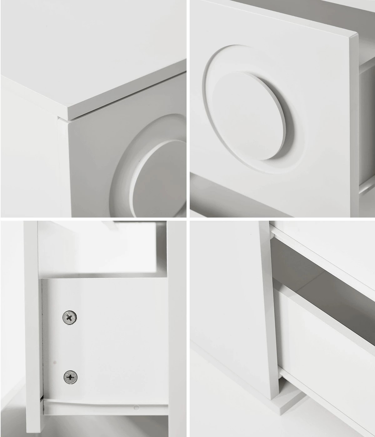 4 Oikiture 3 Chest of Drawers Spacious Cabinet Bedroom Dresser Nightstand - White, 4 of 9