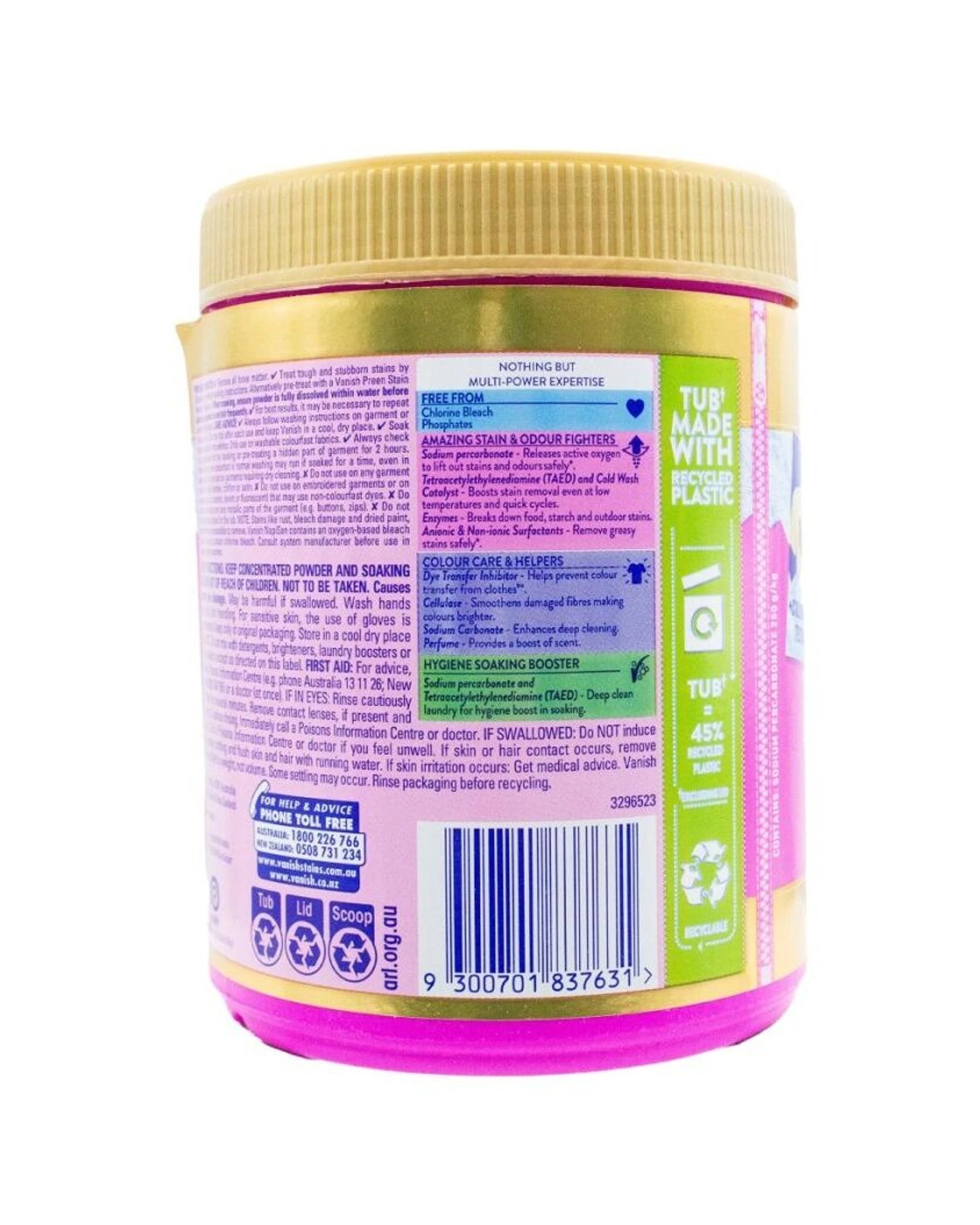 3 Vanish 3PK Napisan Oxi Action Pro Stain Remover Powder Vibrant Colours - White, 3 of 4