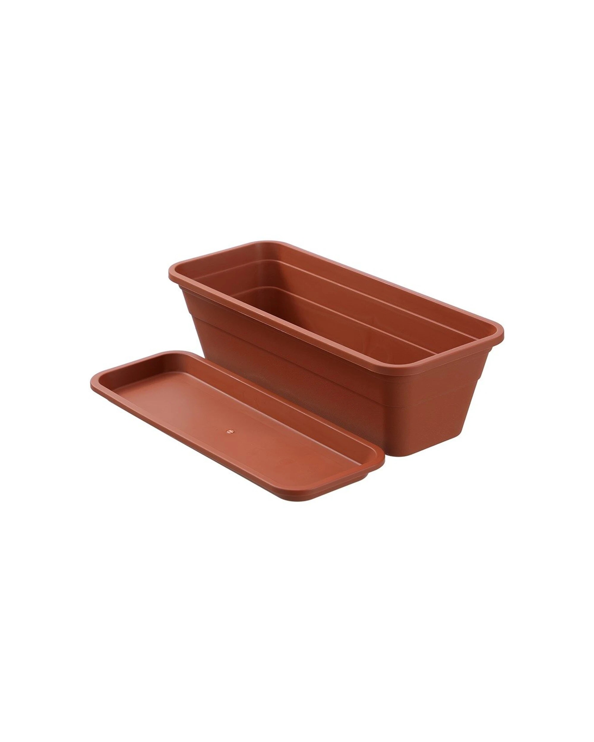 3 Boxsweden Classic Plastic Planter Rect With Saucer Durable 44cm - Multi, 3 of 8