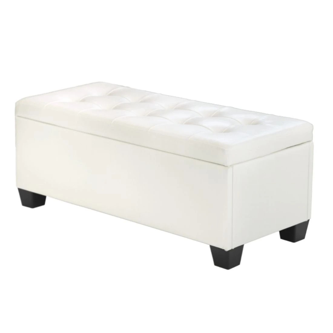 1 Artiss Storage Ottoman Blanket Box 97cm Leather - White, 1 of 10