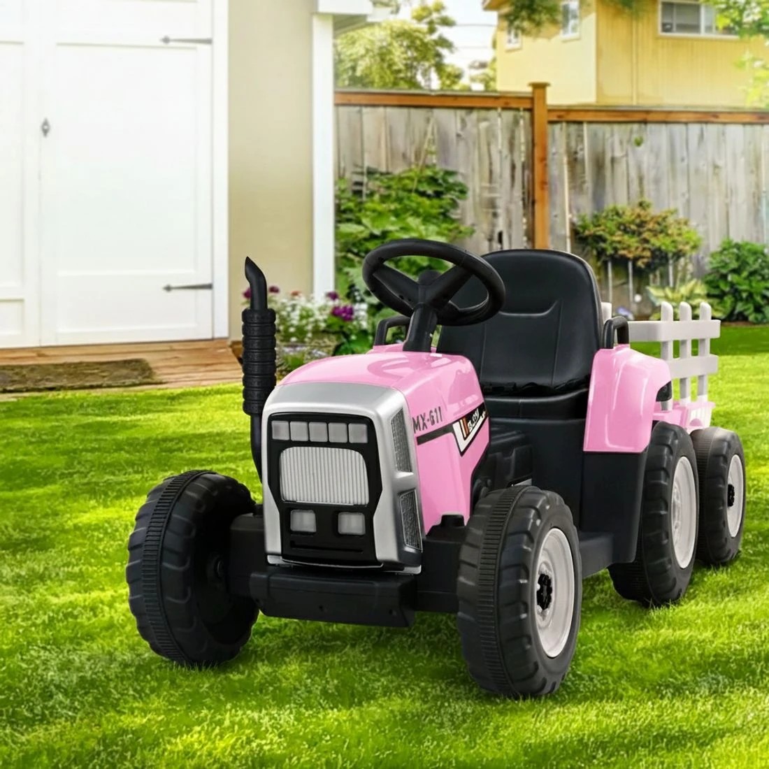 3 Rigo Kids Electric Ride On Car Tractor Toy Cars 12V - Pink, 3 of 5