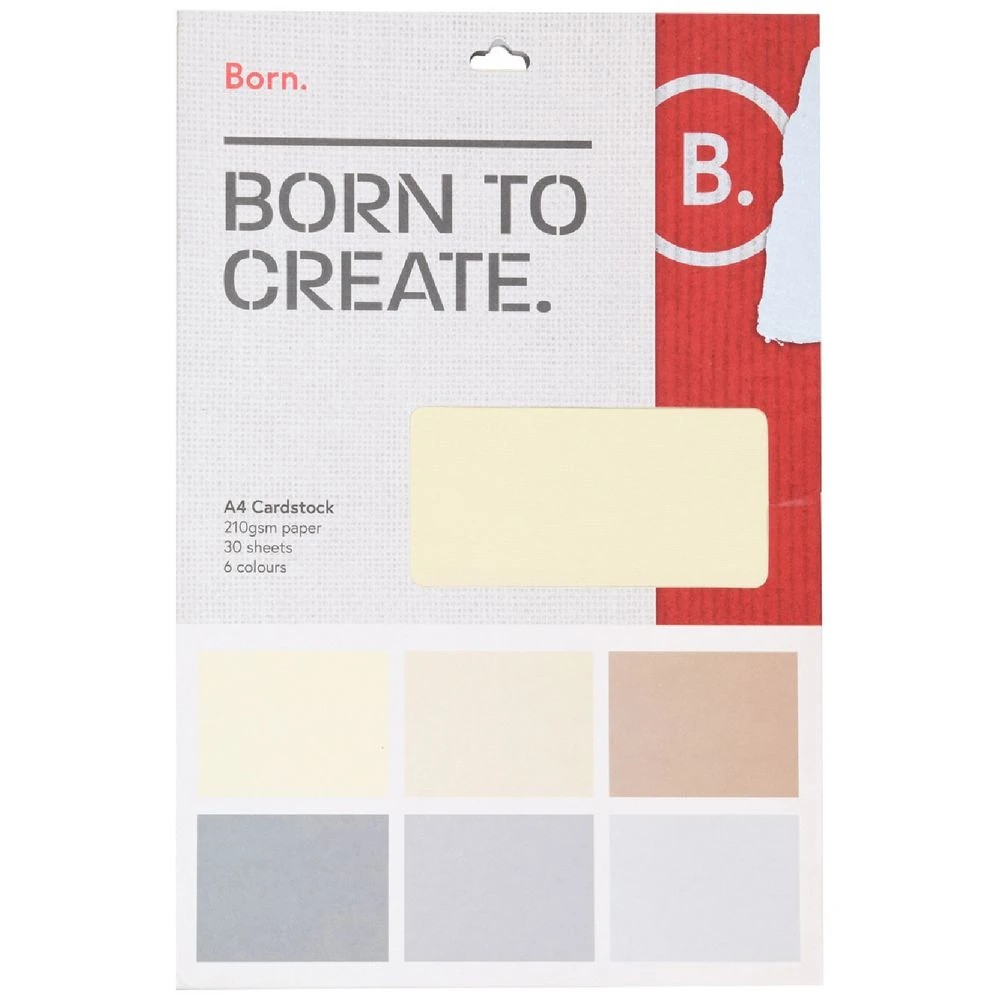 1 Born A4 Cardstock Neutrals 30 Pack, 1 of 2