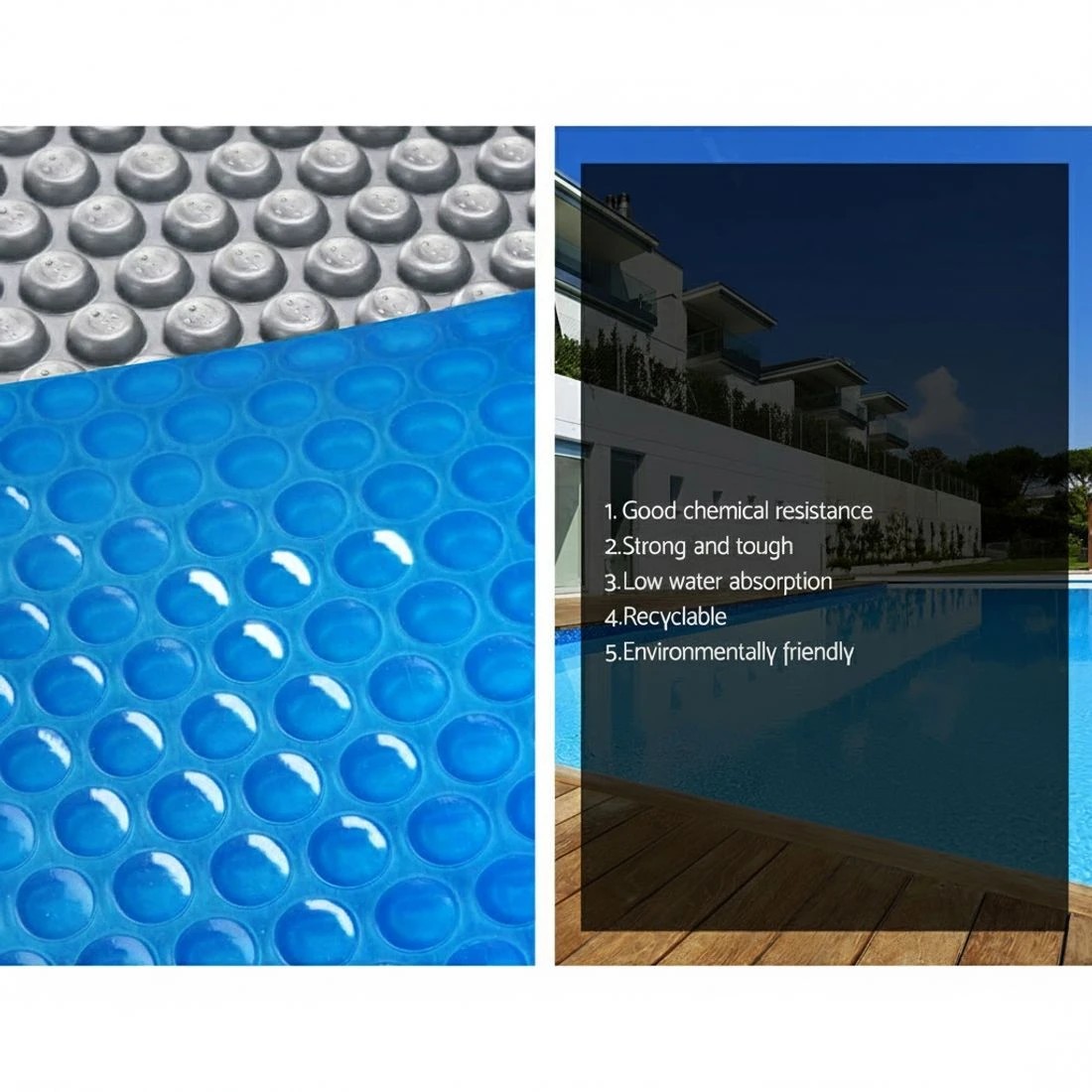 5 Aquabuddy Pool Cover 500 Micron 8x4.2m Swimming Pool Solar Blanket 5.5m Roller - Multi, 5 of 6