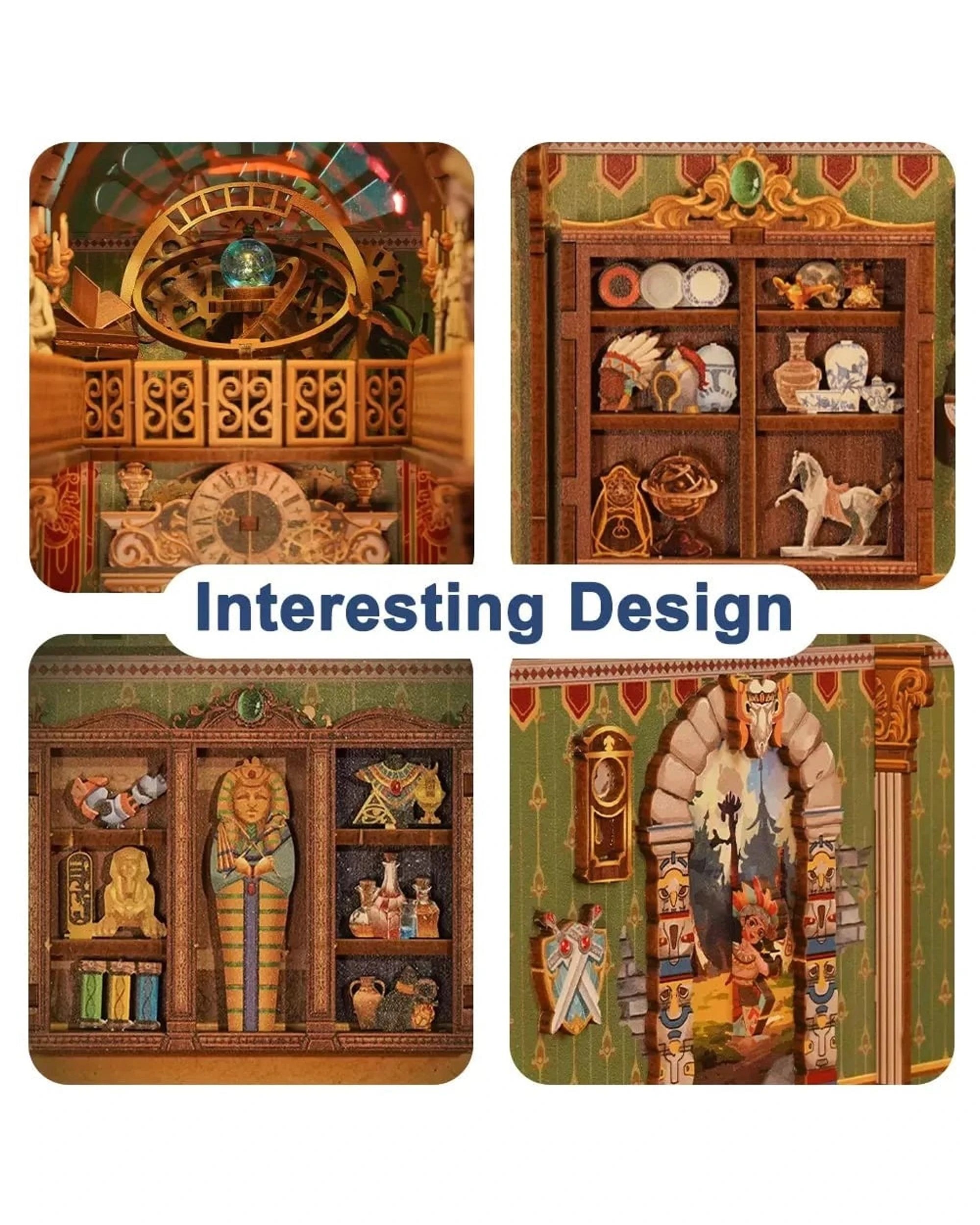 7 Tonecheer 3D Wooden Puzzle DIY Book Nook Kit - Spacetime Museum, 7 of 10