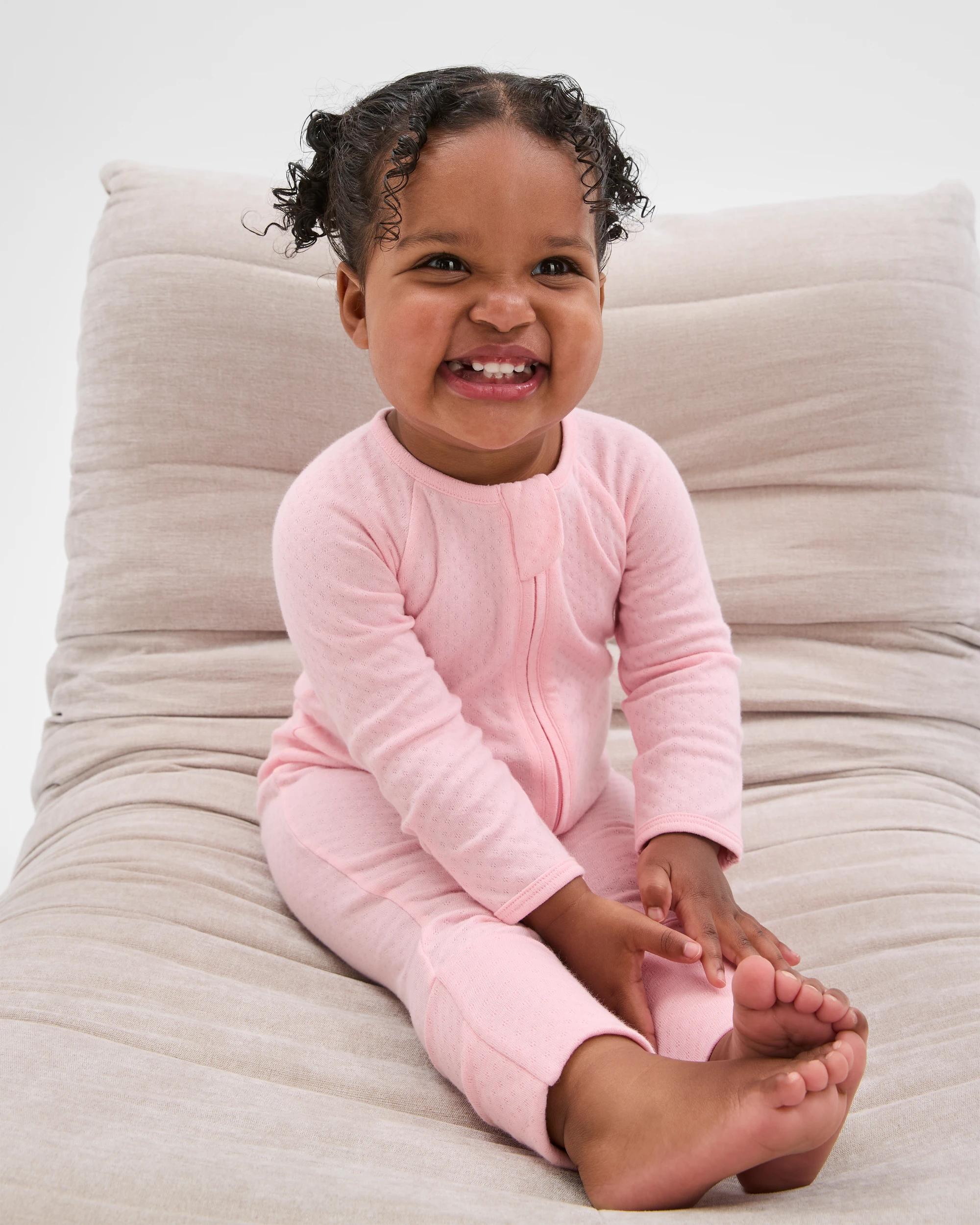 3 Target Baby Baby Organic Cotton Pointelle Zip Coverall FAIRY PINK, 3 of 5