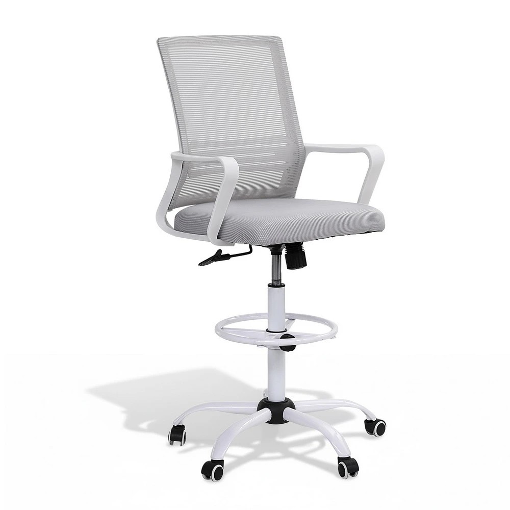 1 Artiss Mesh Office Chair Drafting Chair Ergonomic Studios Work Armchair - Grey, 1 of 6