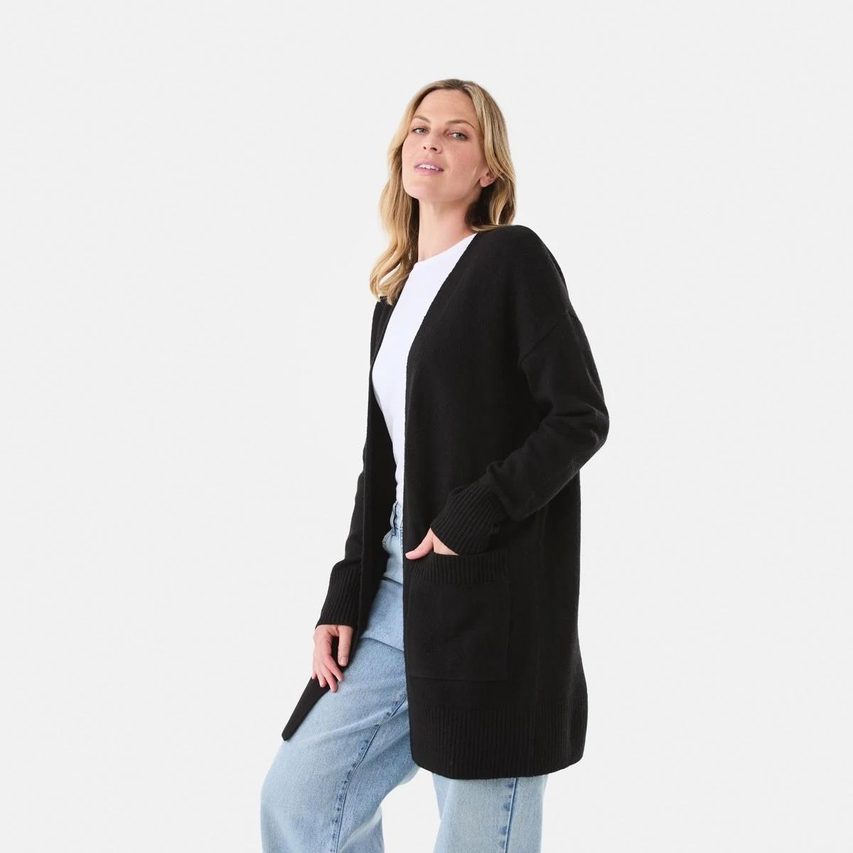2 Mid Length Cardigan Black, 2 of 6