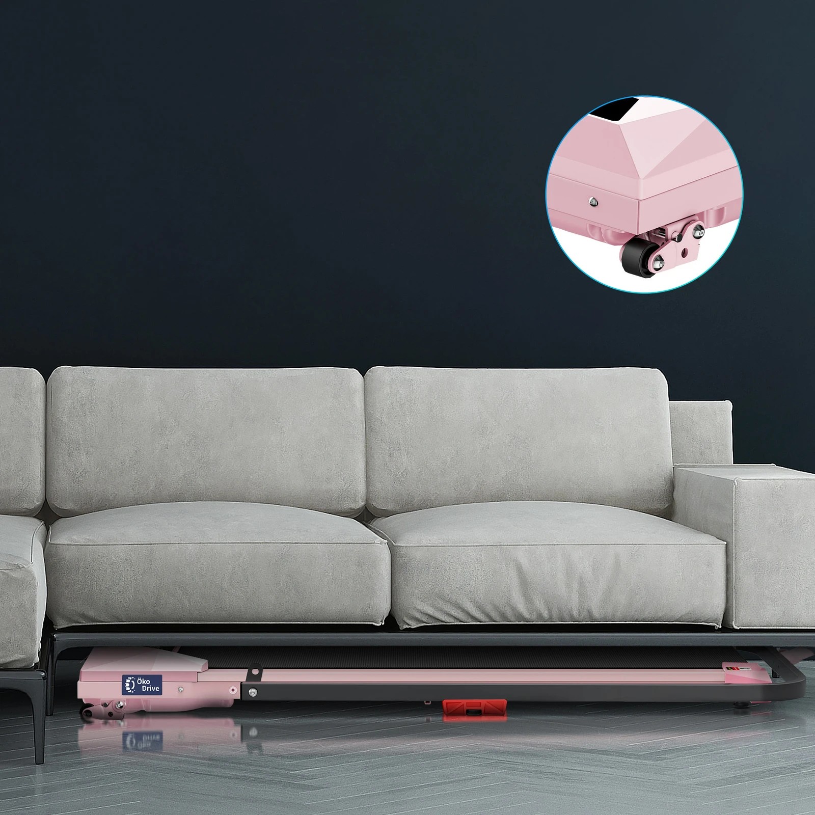 6 Black Lord Treadmill Electric Walking Pad Under Desk Home Incline Foldable - Pink, 6 of 10