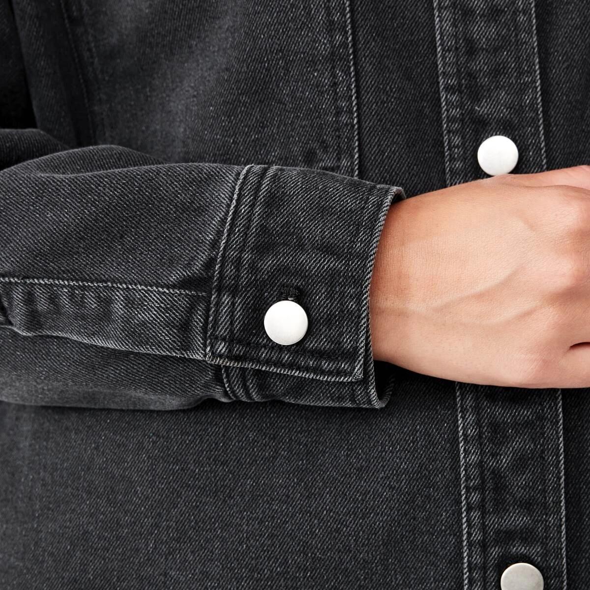 9 Long Sleeve Denim Shirt Black Wash, 9 of 9