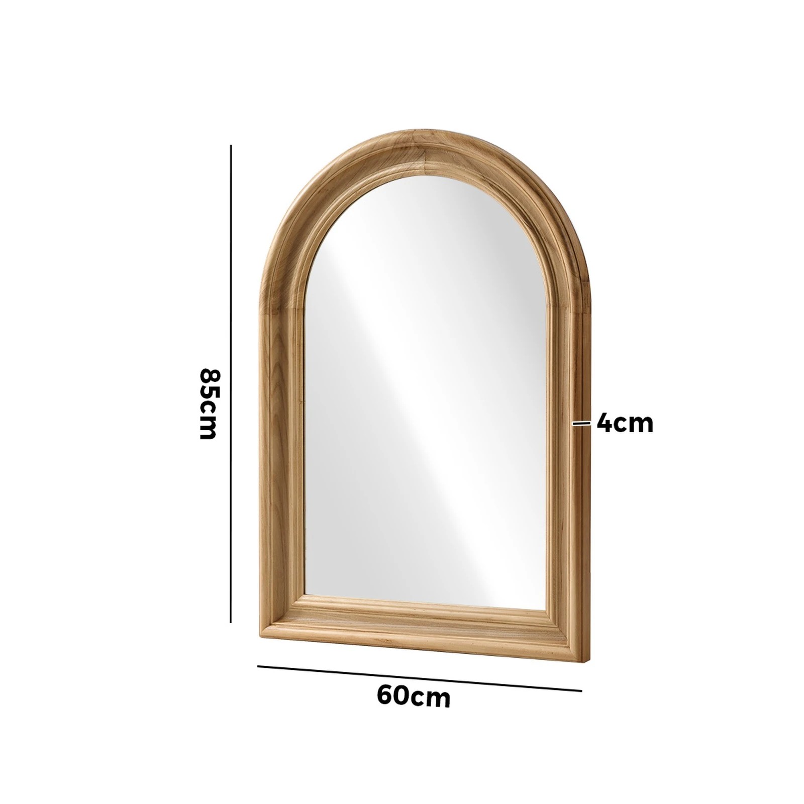 2 Oikiture Arched Wall Mirror 85x60cm - Natural, 2 of 9