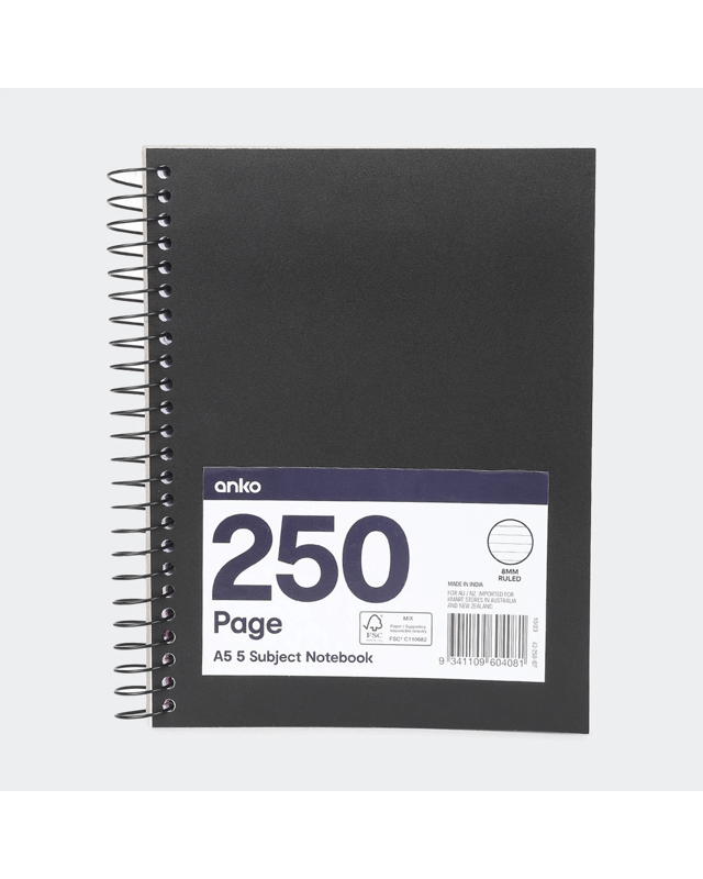 A5 5 Subject Notebook - B
