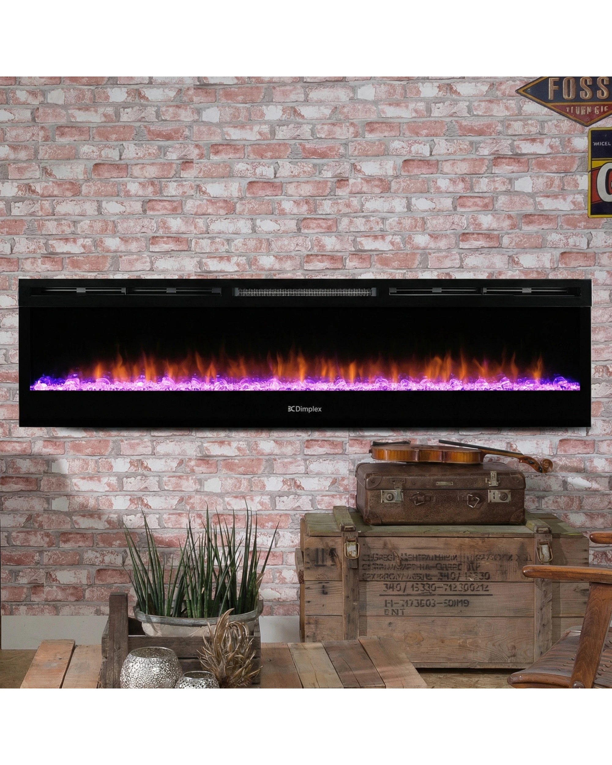 6 Dimplex PRISM Wall Mounted Electric Fireplace in 74-inches - Black, 6 of 8