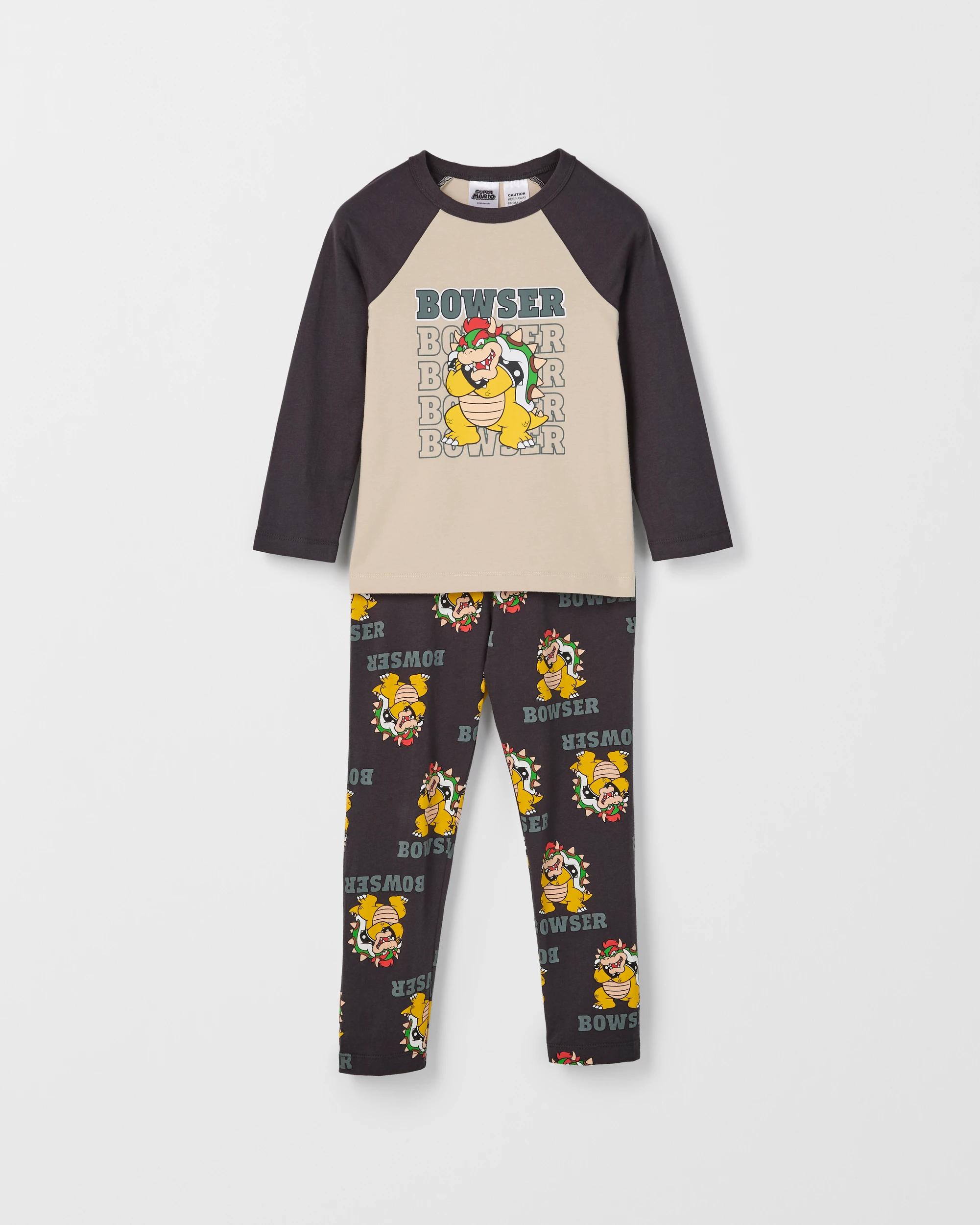 5 Super Mario Australian Cotton Younger Boys Knit Pyjama Set BOWSER, 5 of 6