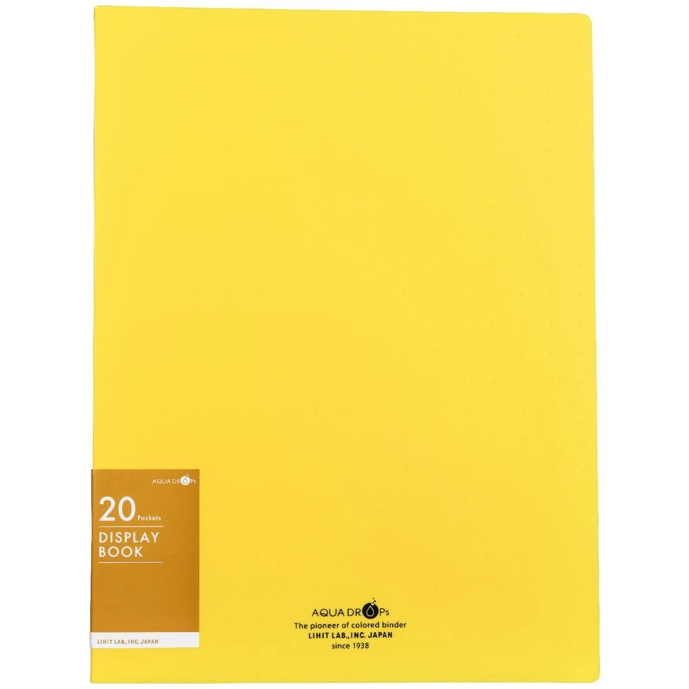 2 Aqua Drops Display Book A4 20 Pockets Vivid Yellow, 2 of 4