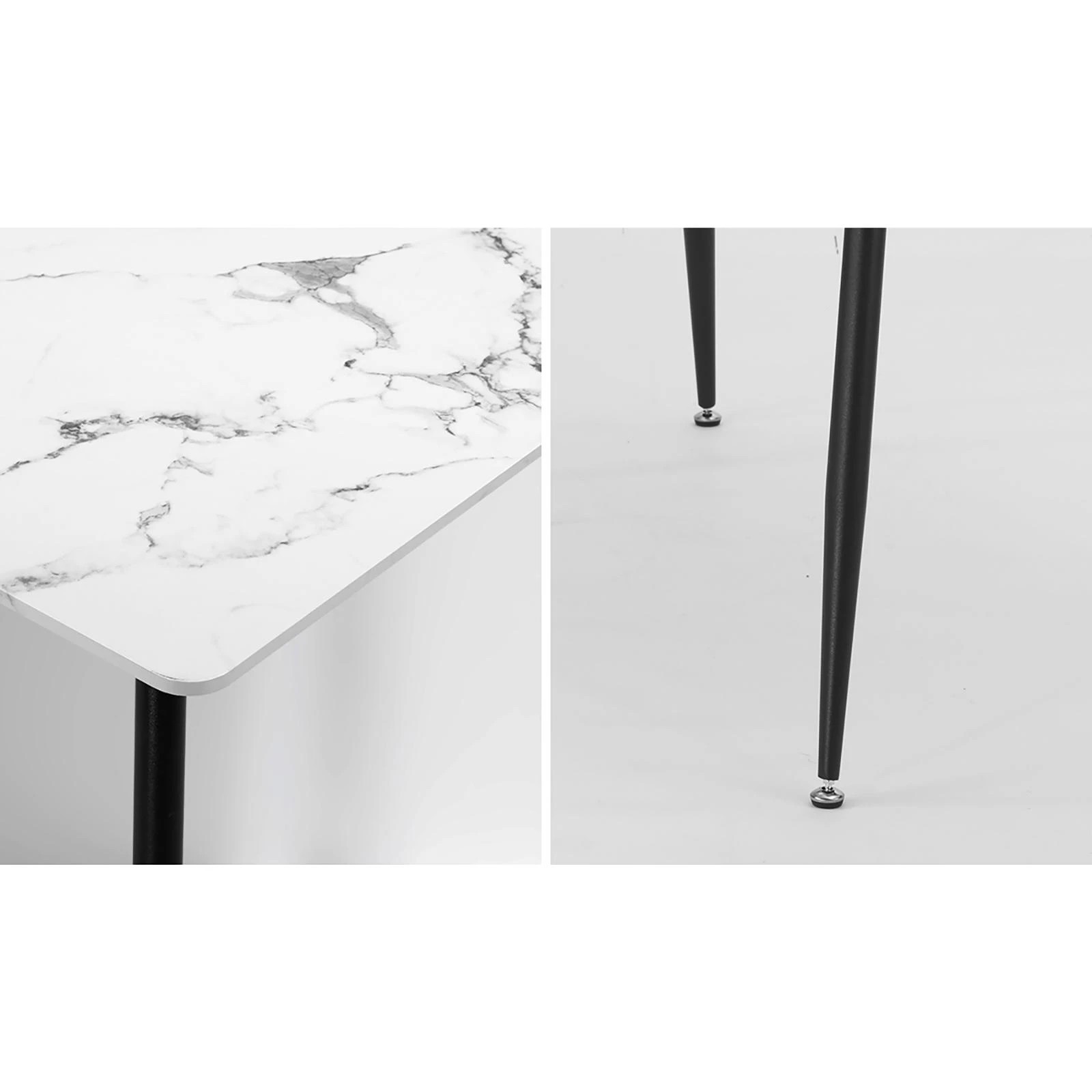 4 Oikiture 120cm Dining Table Rectangle Wooden Table With Marble Effect Metal Legs
 - Multi, 4 of 8