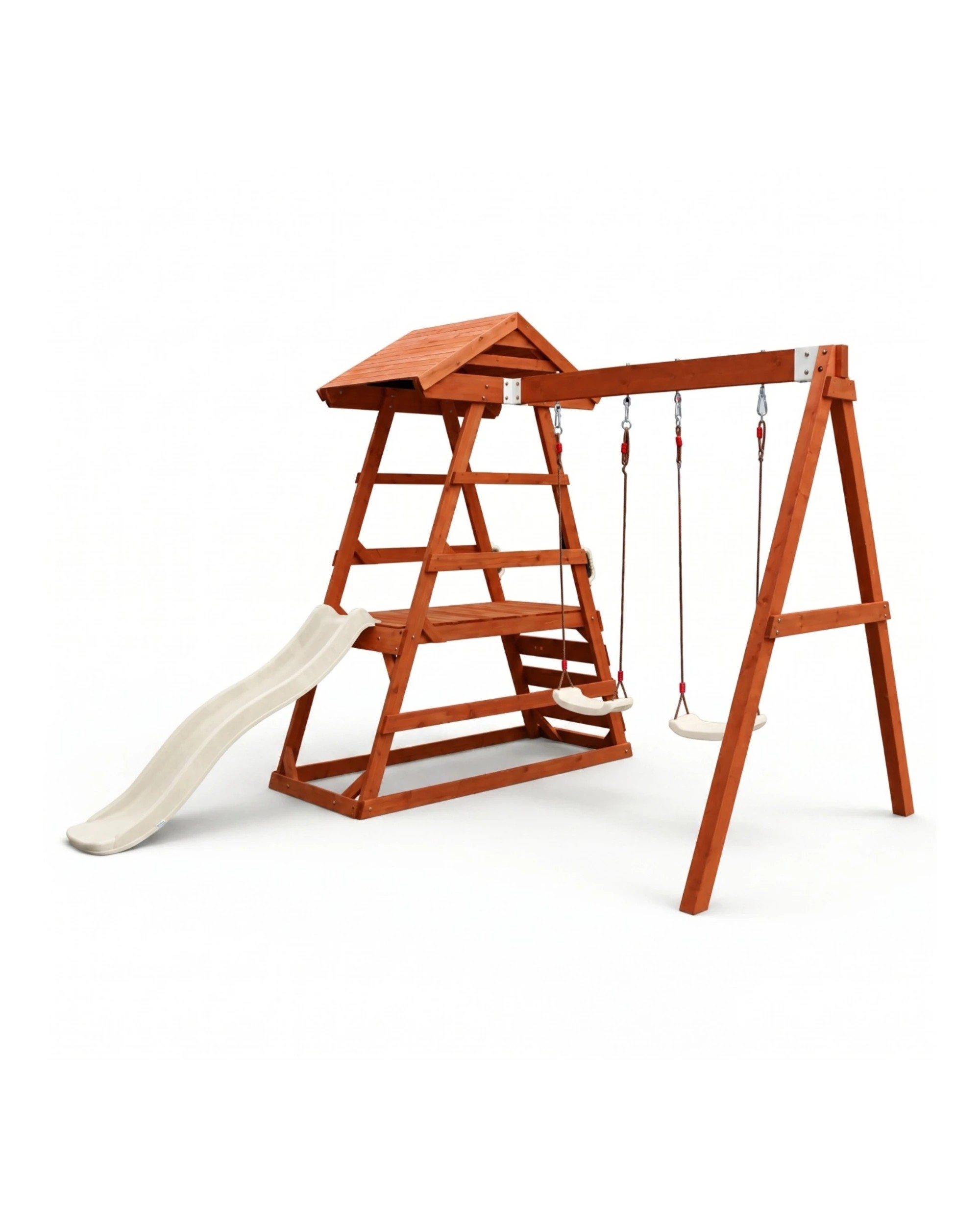 1 Hide & Seek Kids Milo Swing Set with Slide & Climbing Wall - Pearl - White, 1 of 7