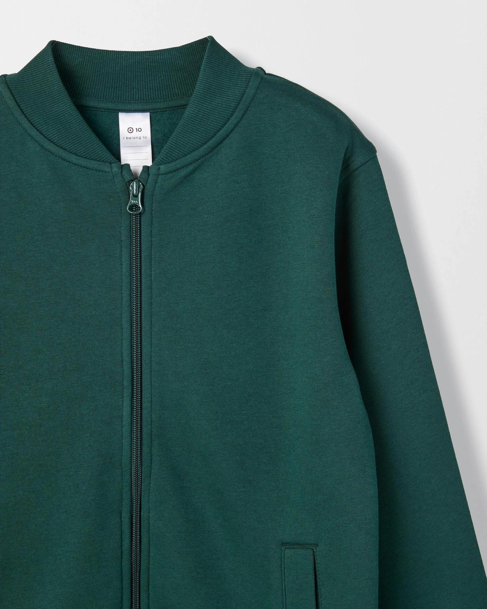 5 Target School Fleece Bomber Jacket BOTTLE GREEN, 5 of 5