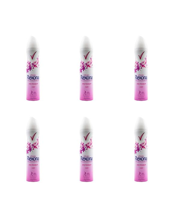 Rexona 6PK Deodorant Women 150g Antiperspirant Bodyspray 48h Sxy Bouquet Aromatic Fragrance - Pink