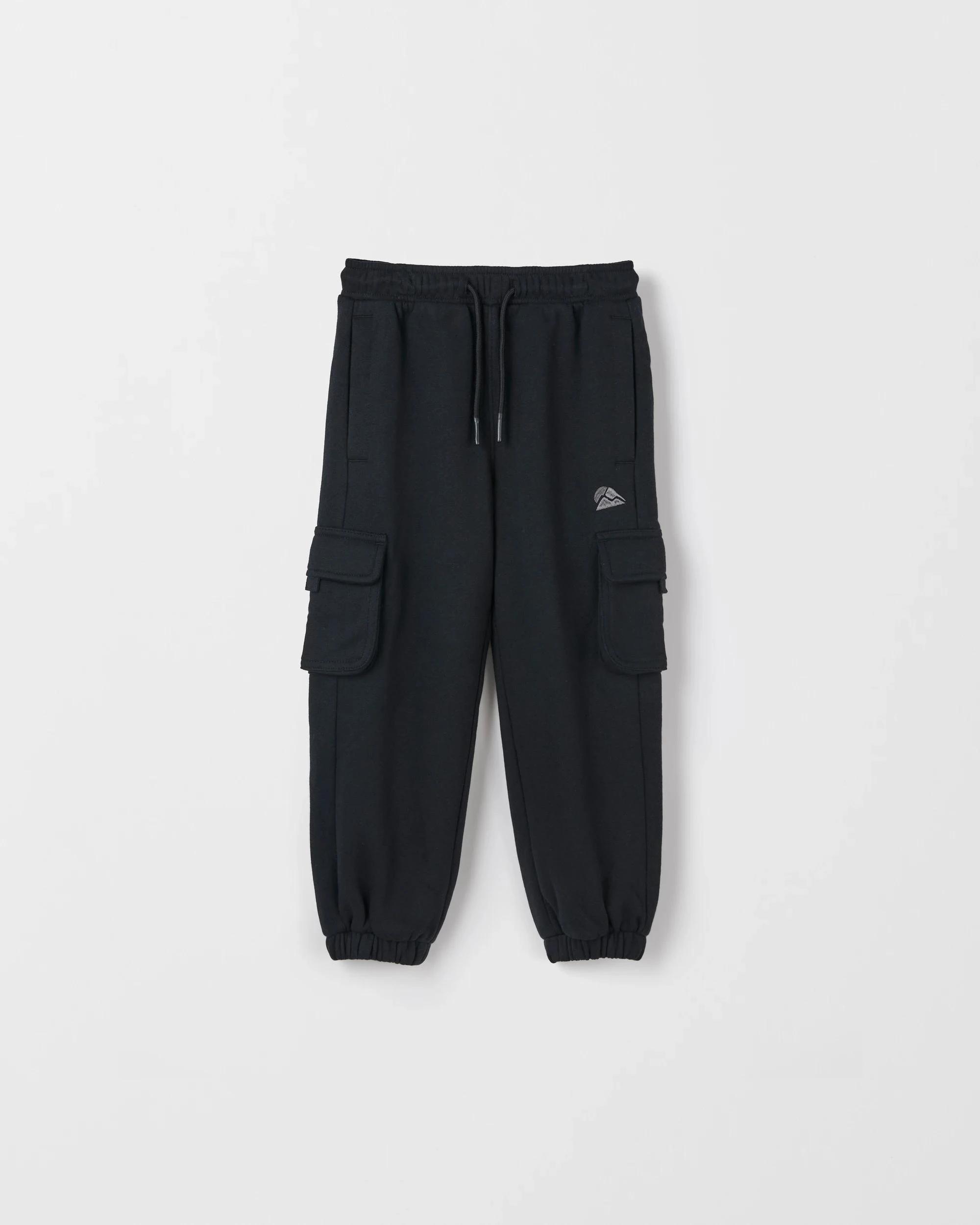 1 Target Kids Australian Cotton Blend Cargo Trackpants BLACK, 1 of 2