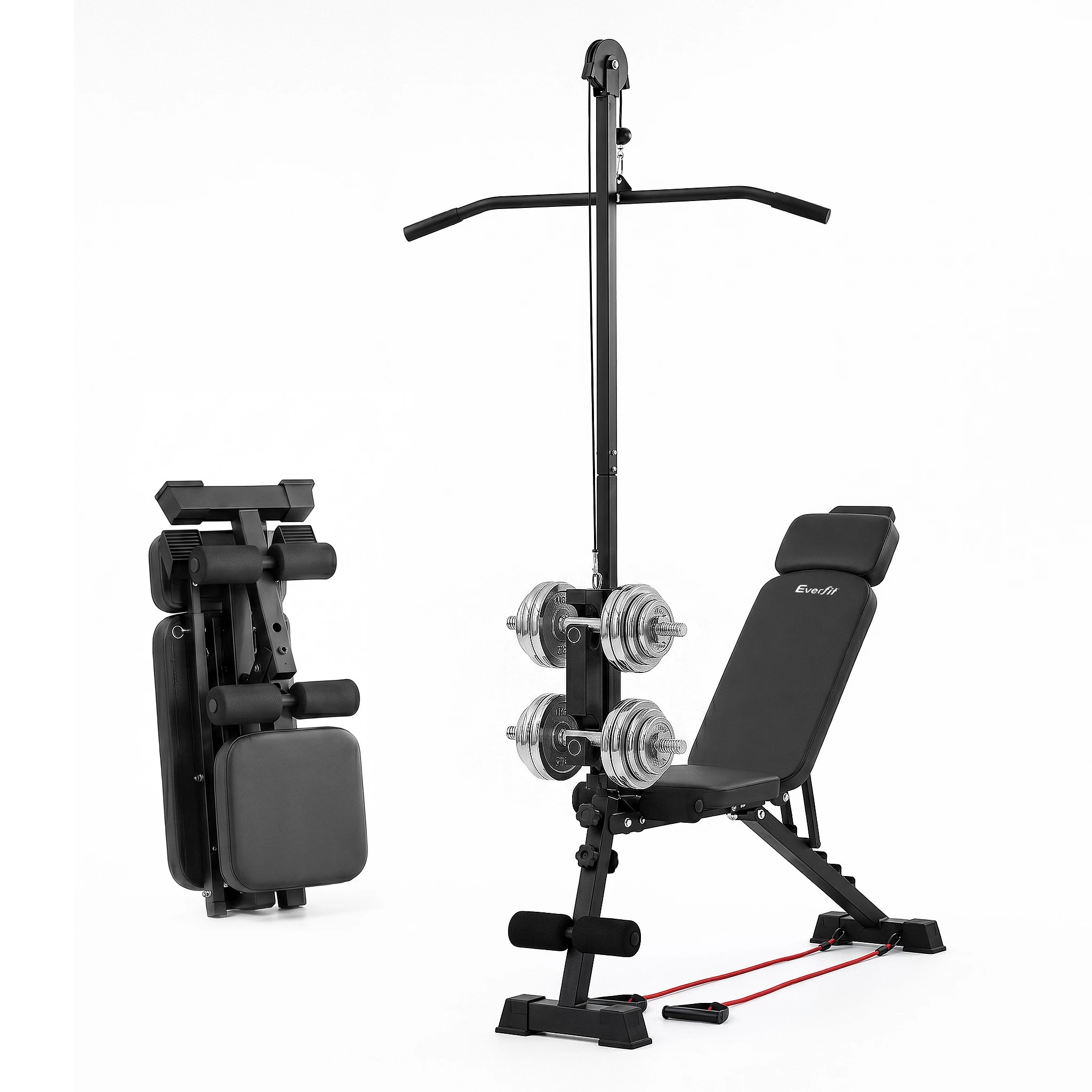 1 Everfit Adjustable Weight Bench Foldable Multi-Function Weight Bench - Black, 1 of 8