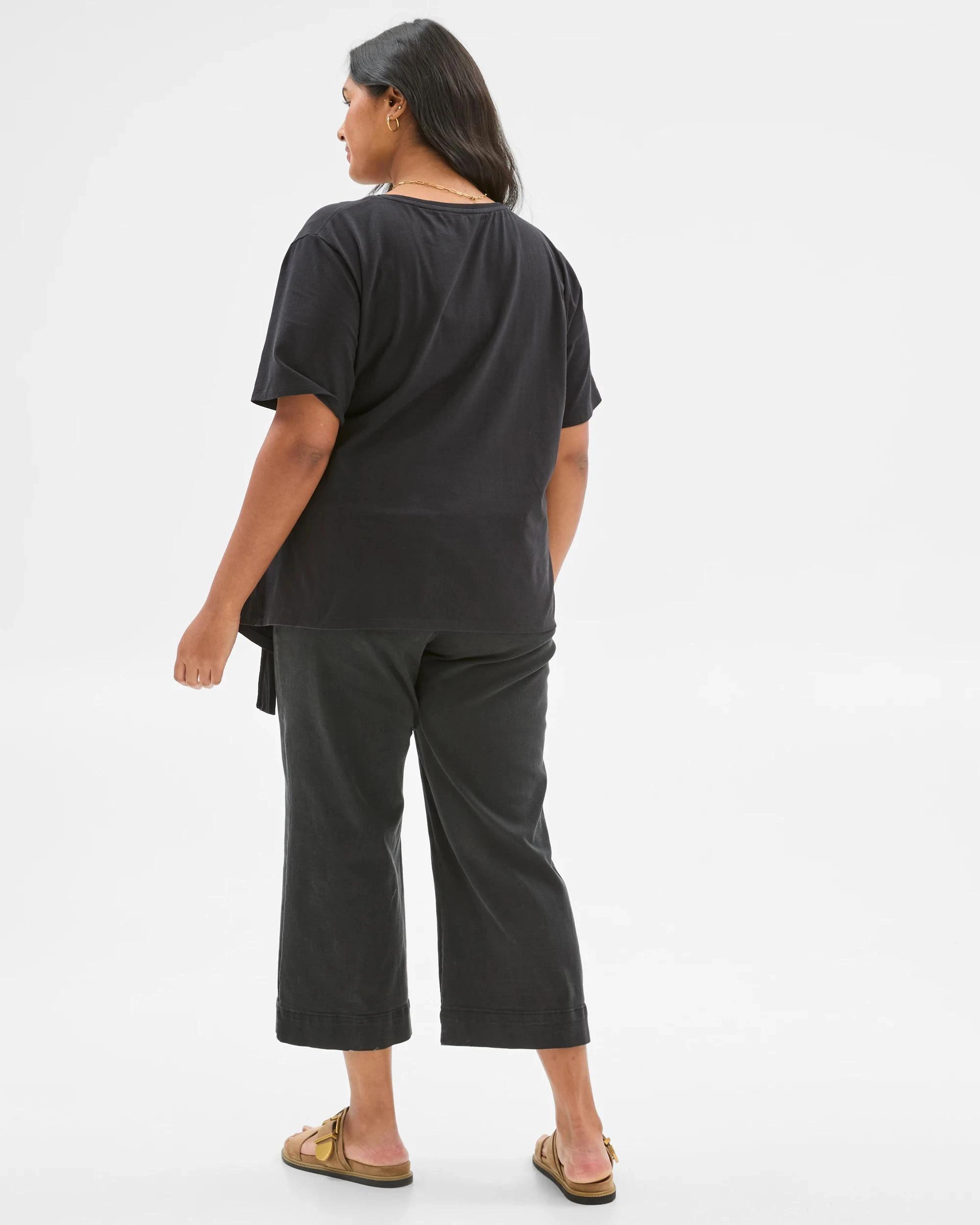 4 Target Plus Size Australian Cotton Tie Front T-Shirt BLACK, 4 of 6