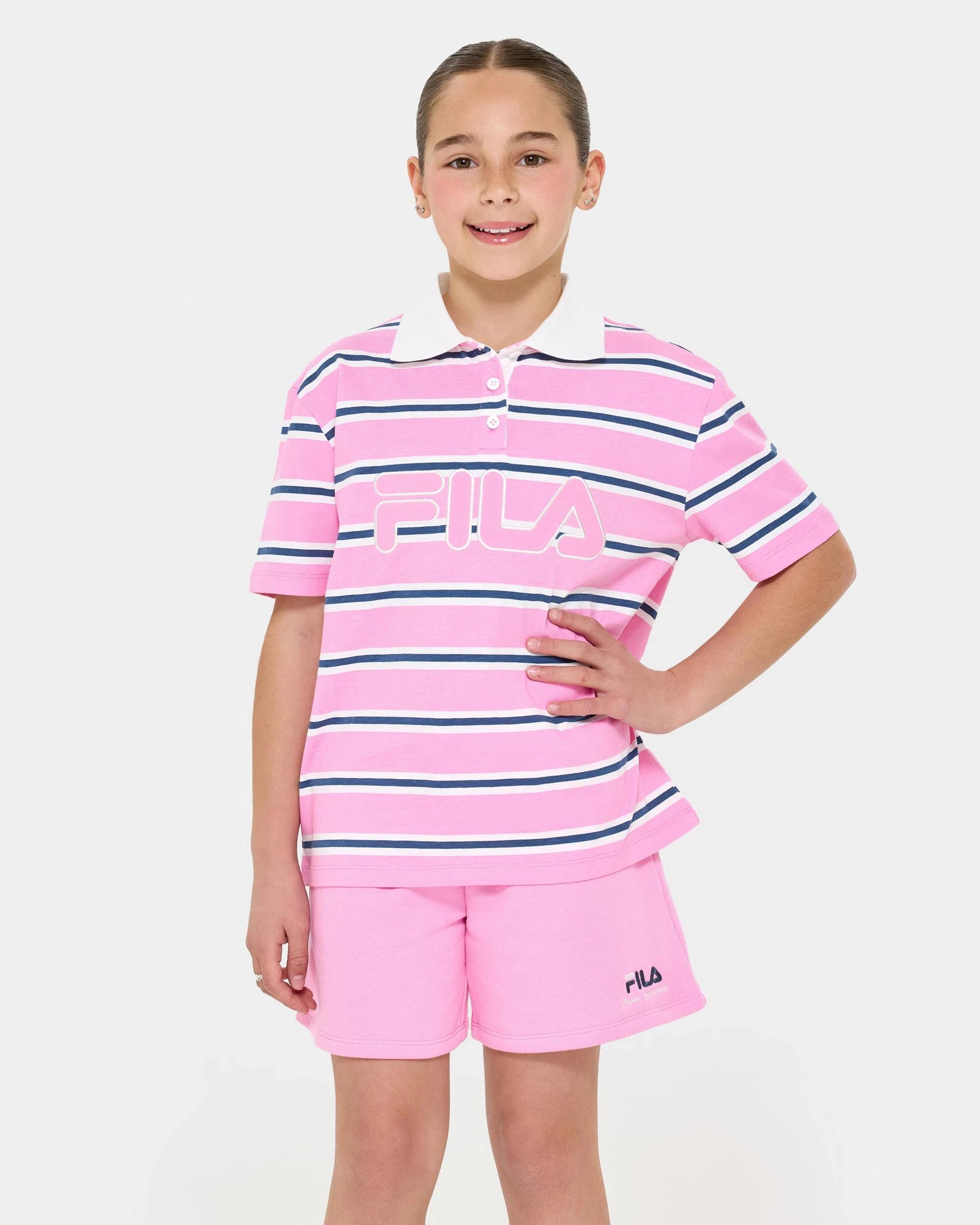 1 Fila Harper Rugby T-shirt - Pink Stripe PINK STRIPE, 1 of 6