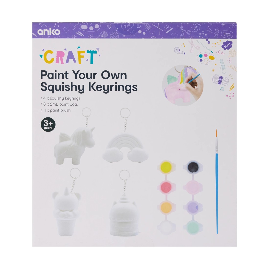 10 Paint Your Own Squishy Keyrings, 10 of 10