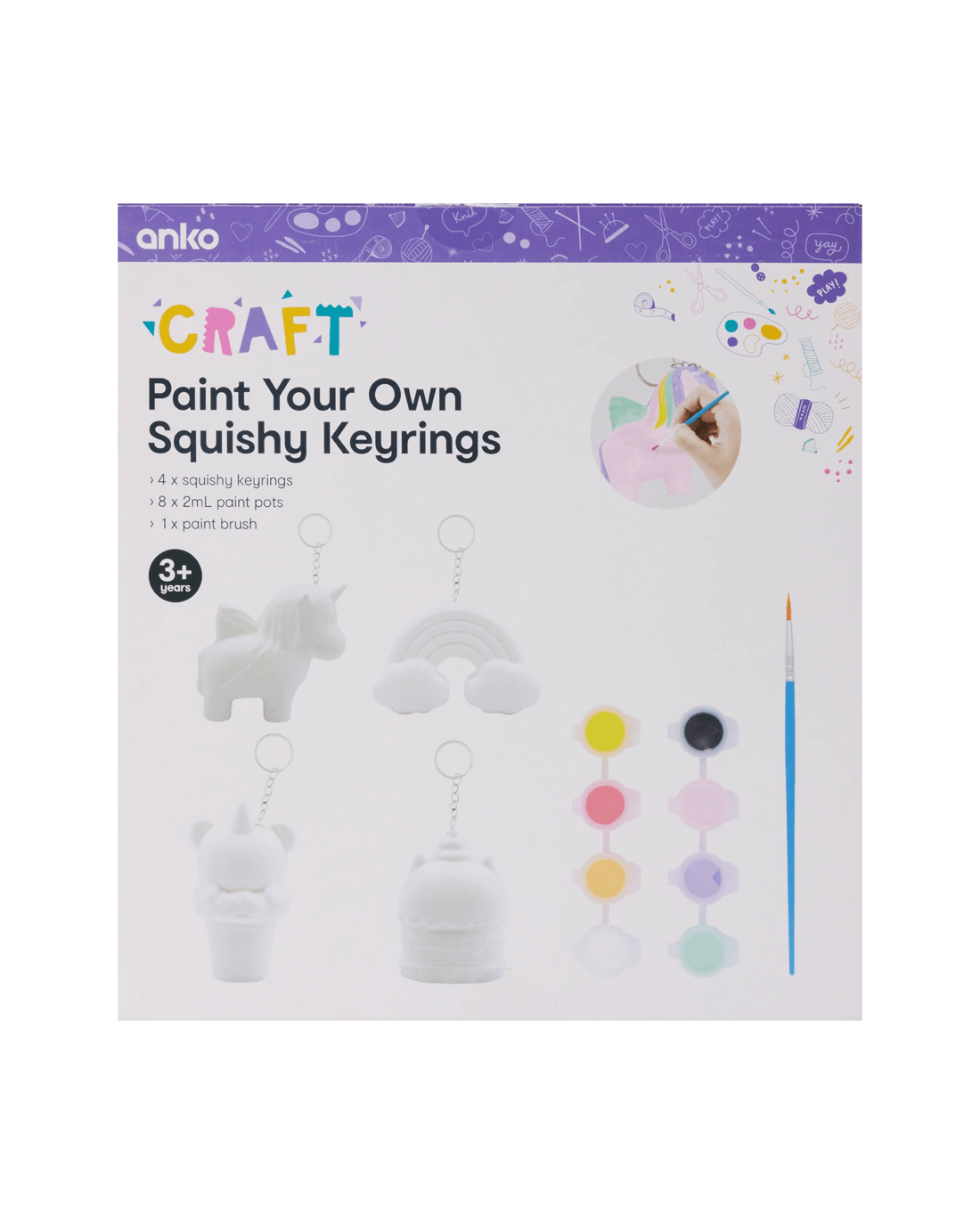 10 Paint Your Own Squishy Keyrings, 10 of 10