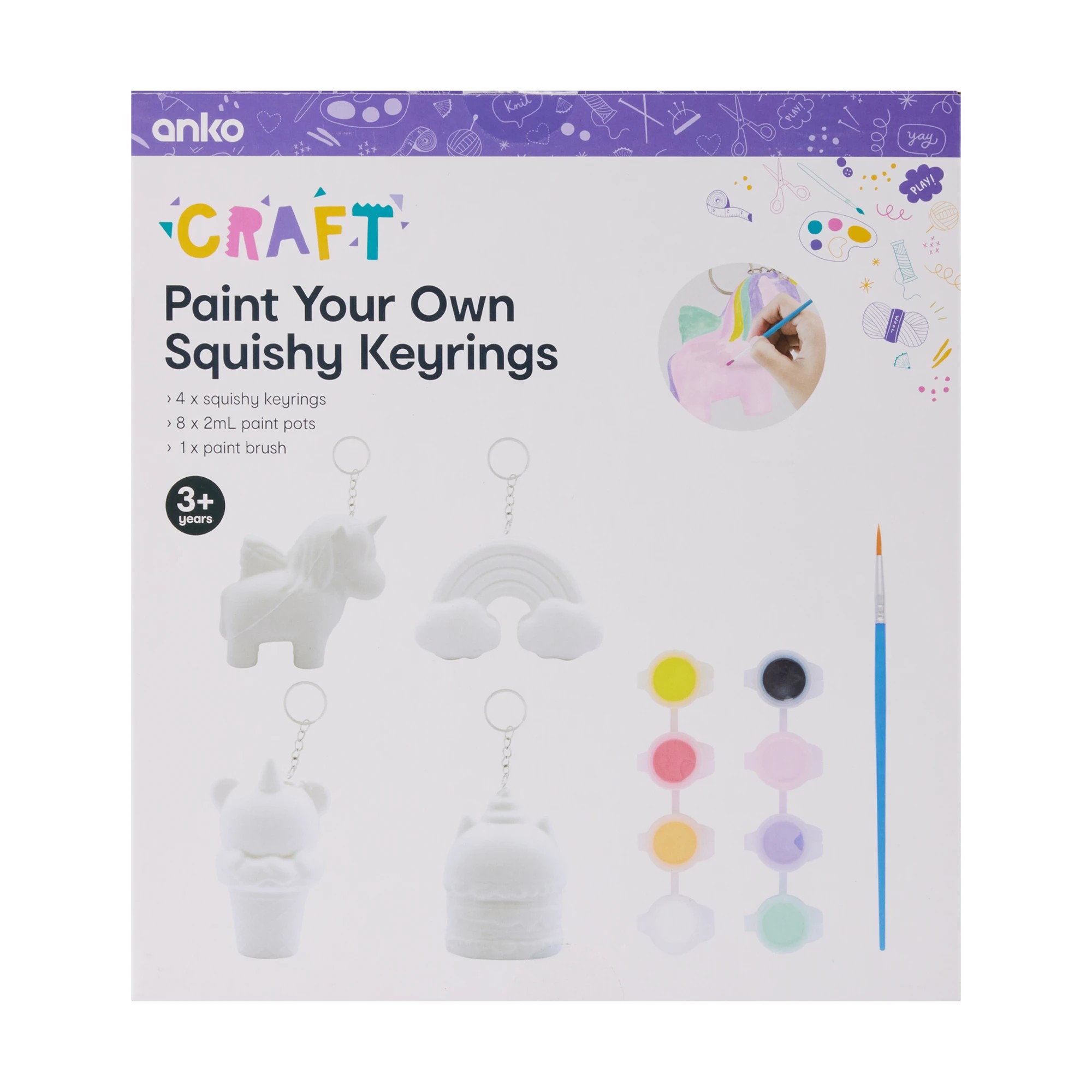 10 Paint Your Own Squishy Keyrings, 10 of 10