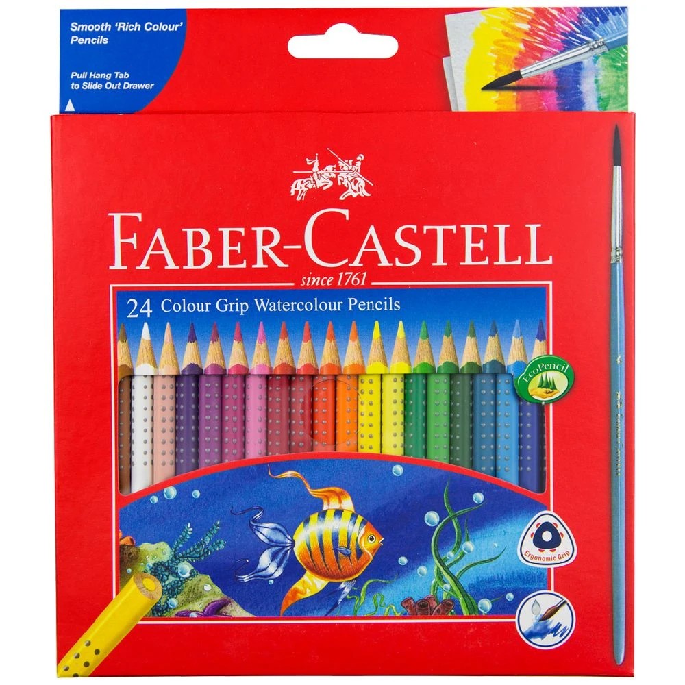 1 Faber-Castell Grip Watercolour Triangular Pencils 24 Pack, 1 of 5