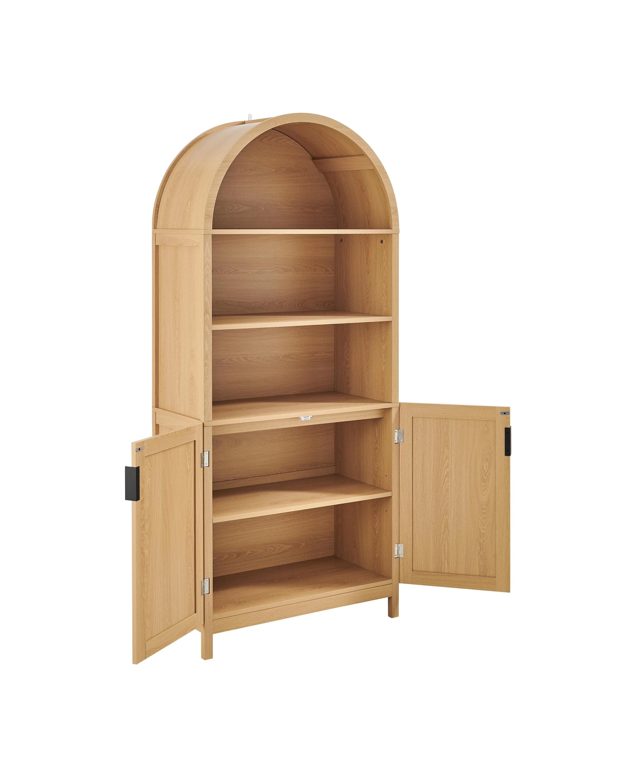 7 Kodu Bookcase Open Storage Display 2 Doors - Natural, 7 of 10