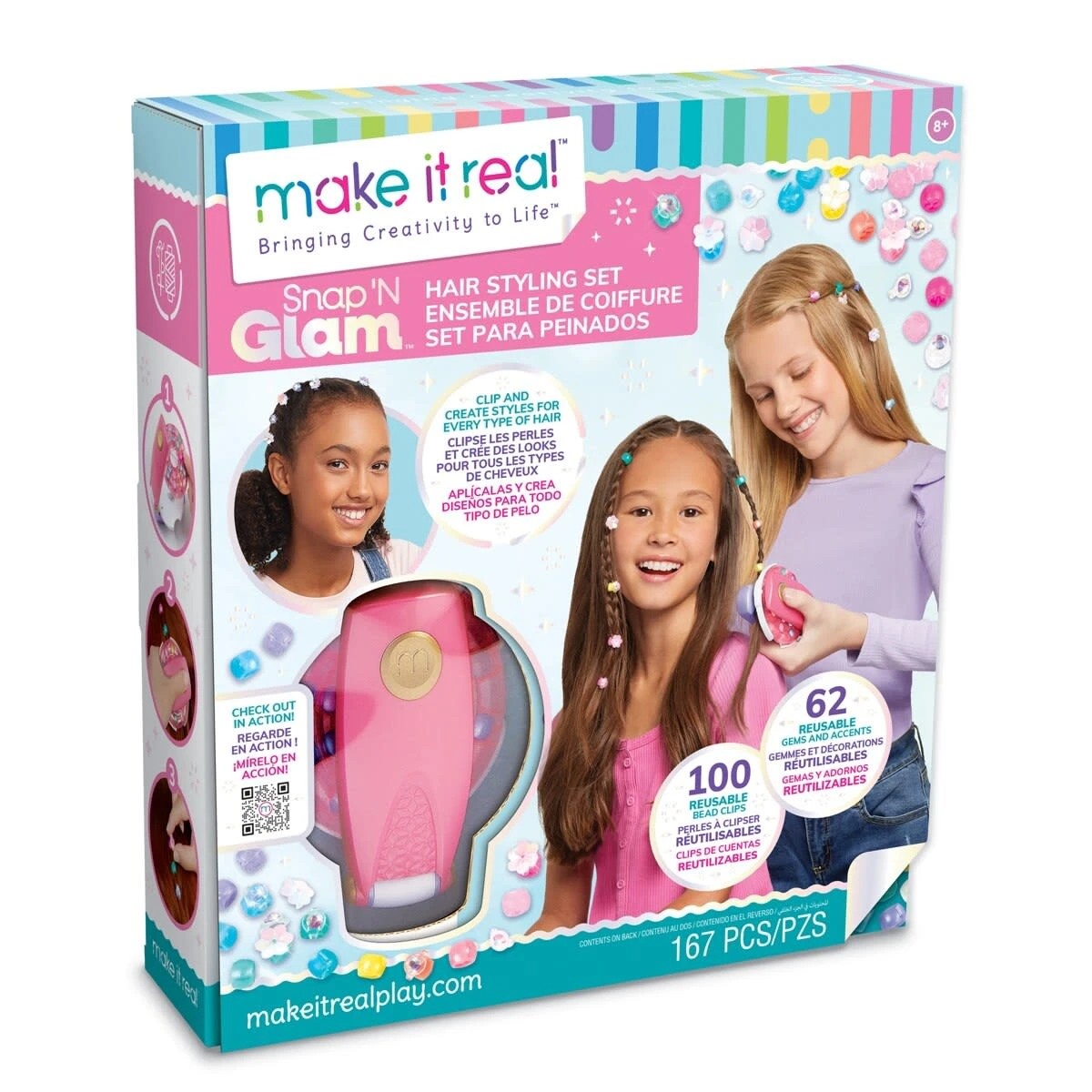 1 167 Piece Make It Real Snap 'N Glam Hair Styling Set, 1 of 8