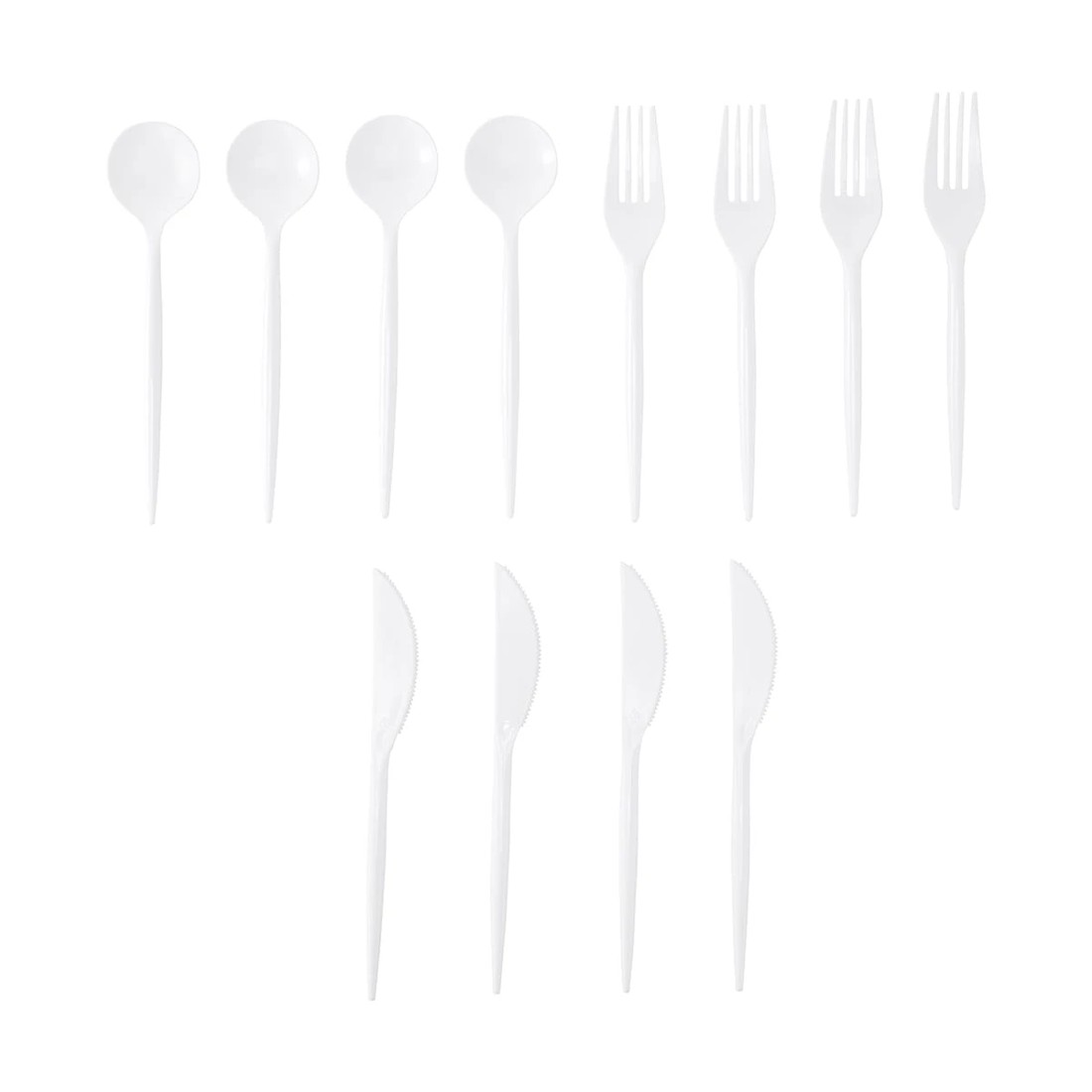 4 150 Piece Reusable White Plastic Cutlery Set, 4 of 5