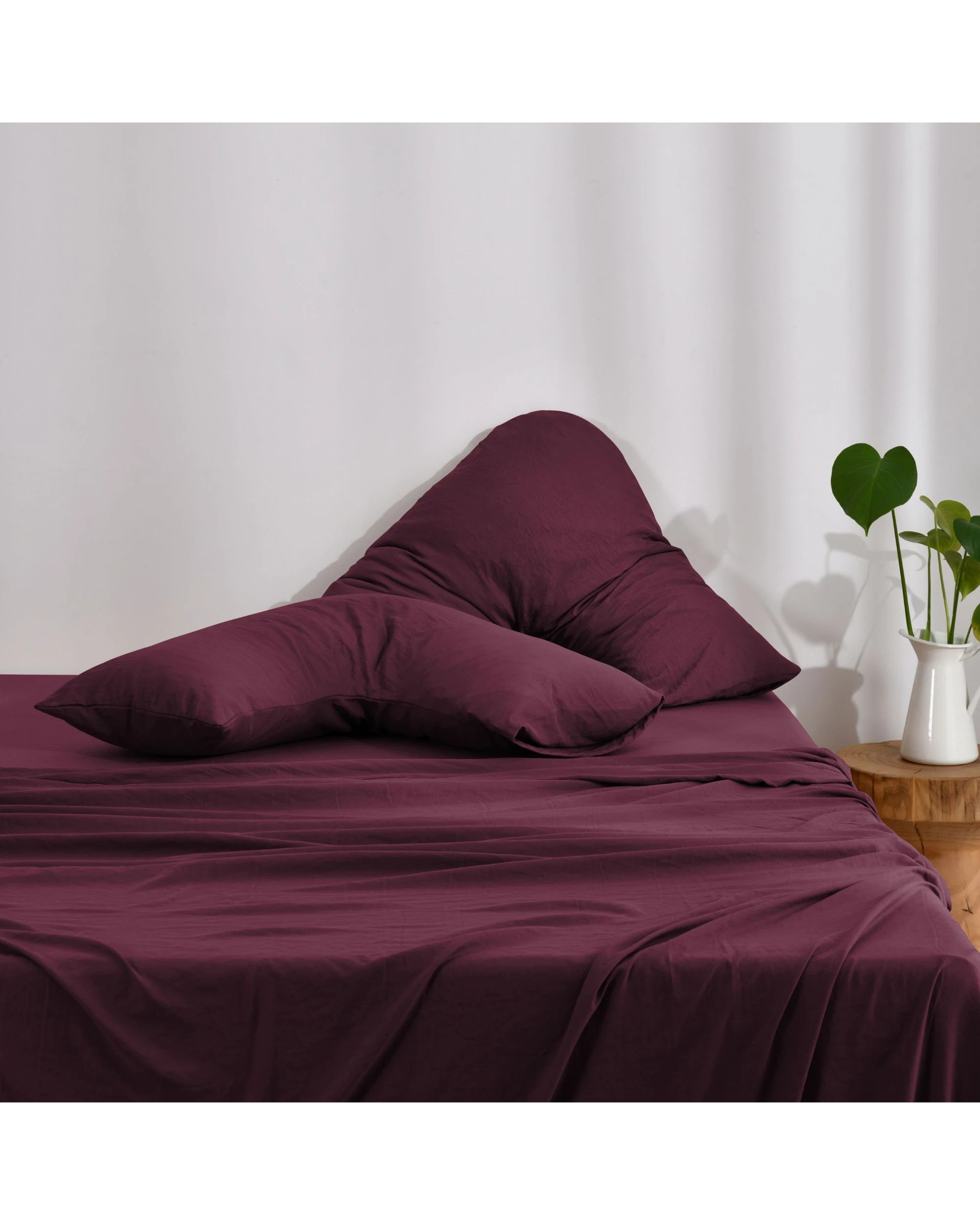 2 Dreamaker Superfine Washed Microfibre V-Shape Pillowcase Twin Pack - Cherry, 2 of 6
