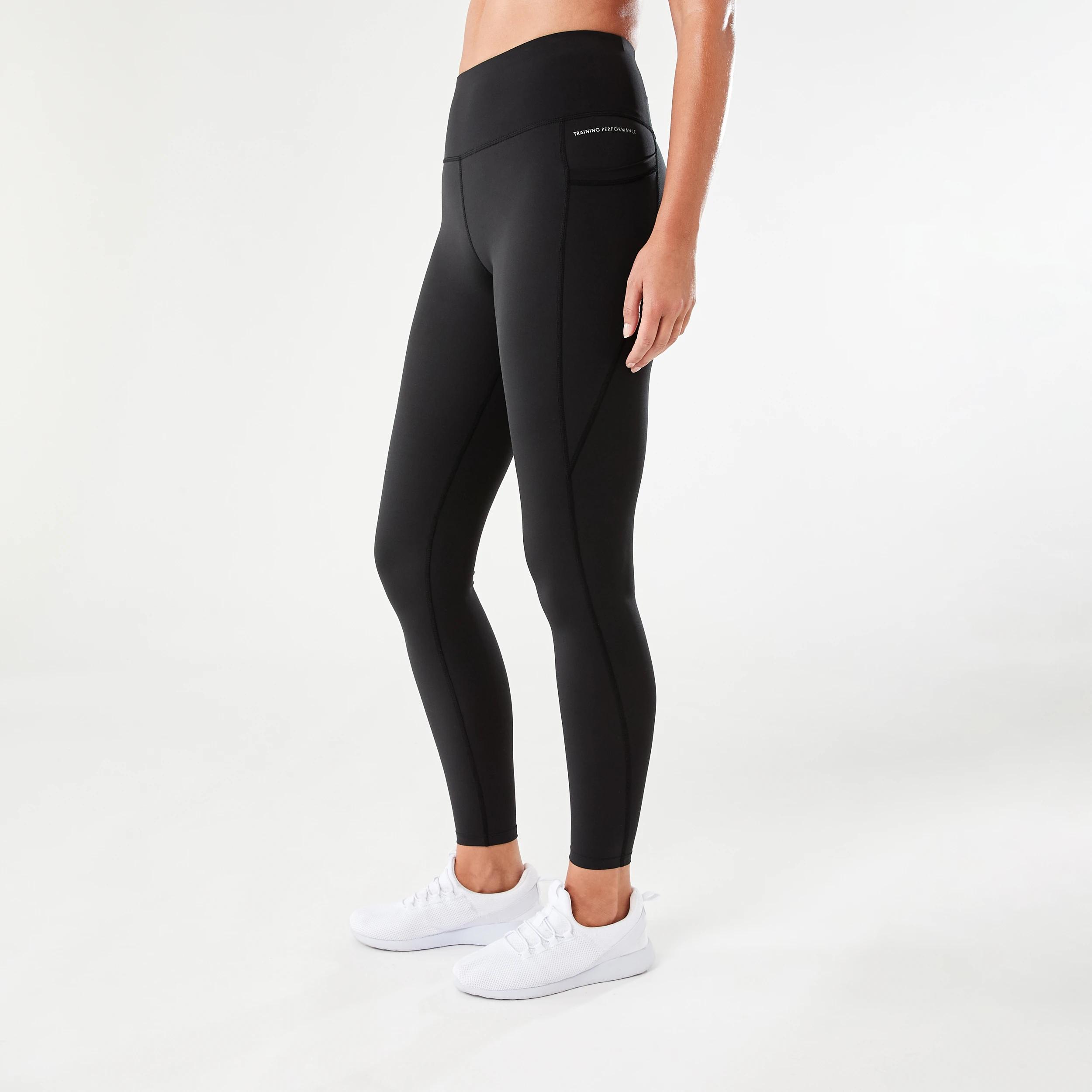 2 Active Womens Full Length Training Leggings BLACK, 2 of 6